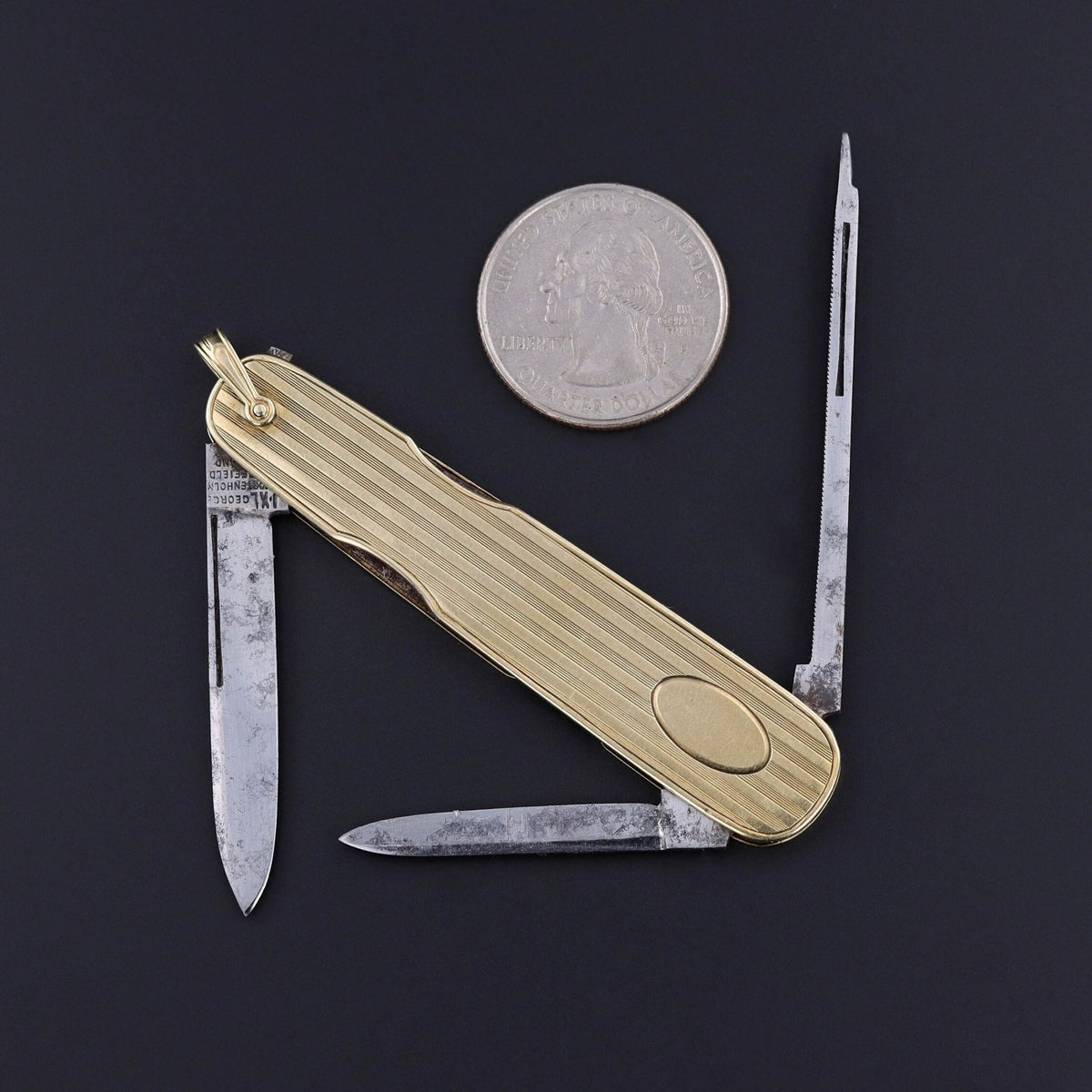 Vintage Pocket Knife Pendant of 14k Gold - Trademark Antiques