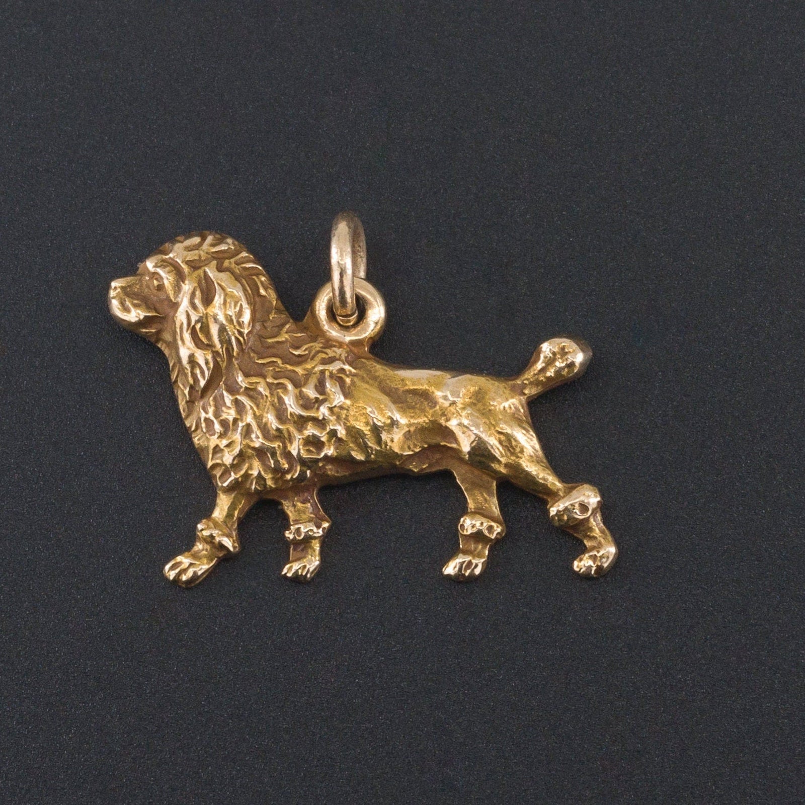 Vintage Poodle Dog Charm of 14k Gold - Trademark Antiques