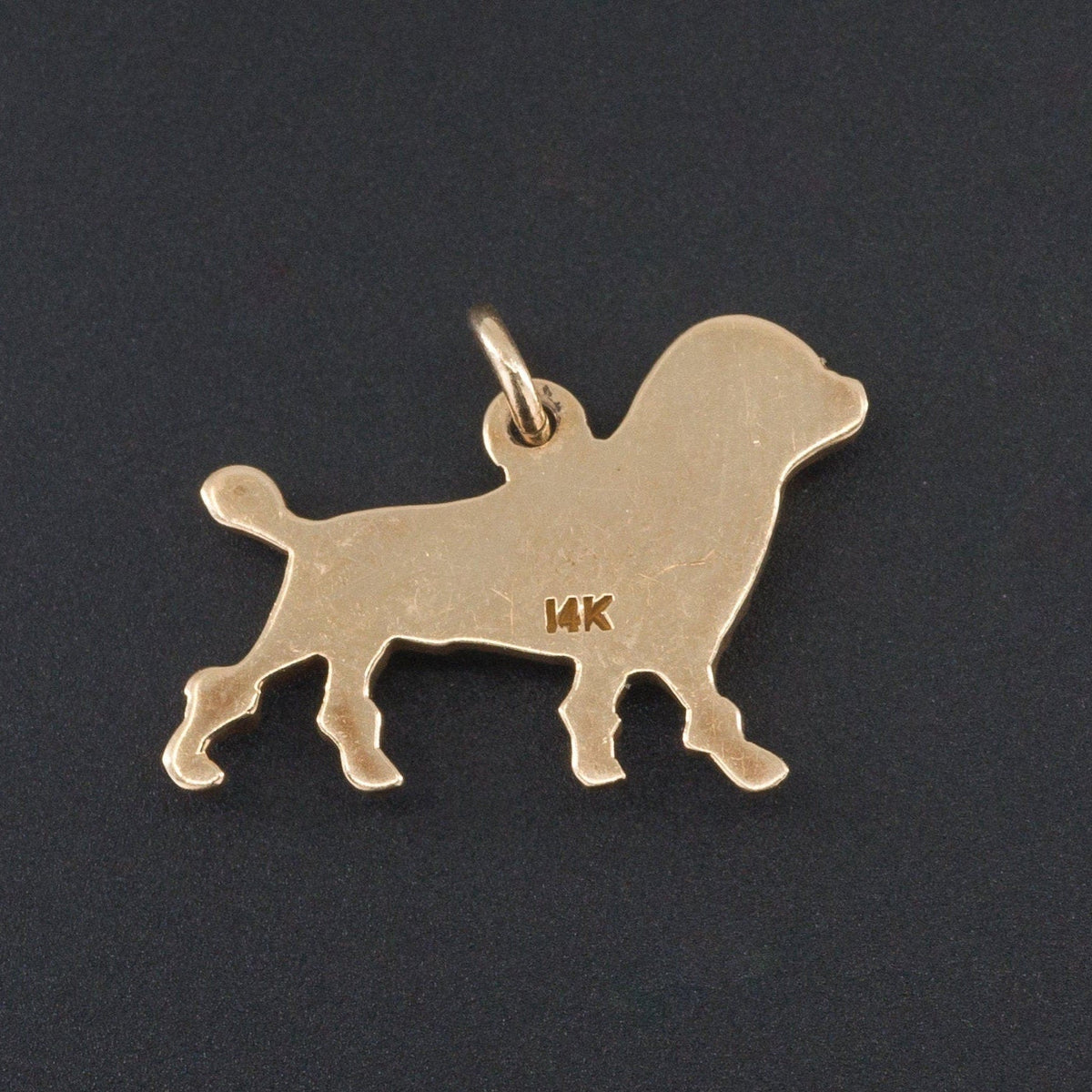 Vintage Poodle Dog Charm of 14k Gold - Trademark Antiques