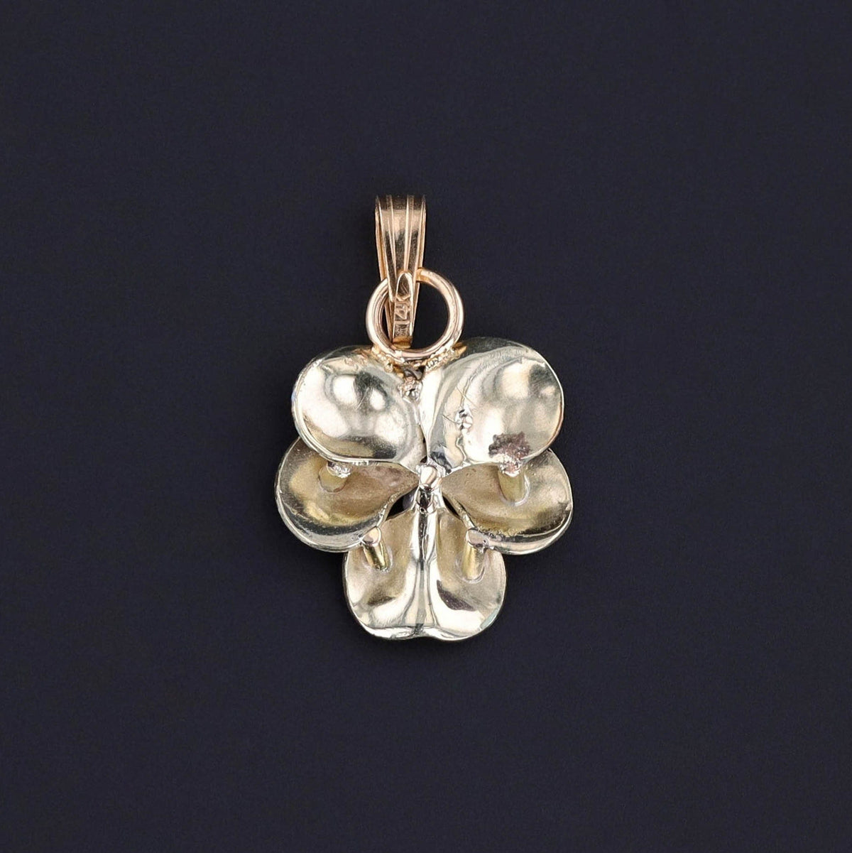 Vintage Purple Enamel Pendant of 14k Gold - Trademark Antiques