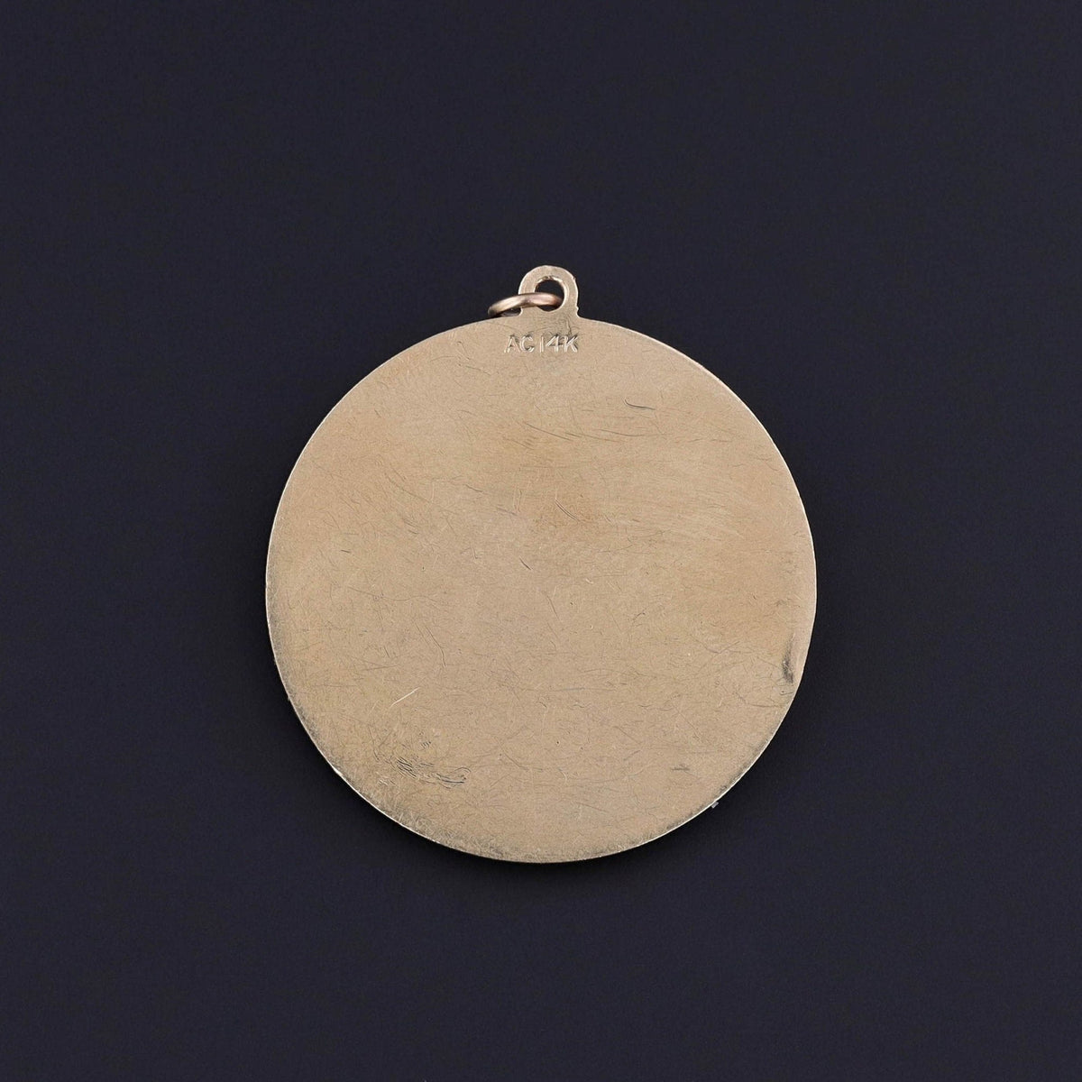 Vintage Qu' Hier Que Demain Love Token Pendant of 14k Gold - Trademark Antiques