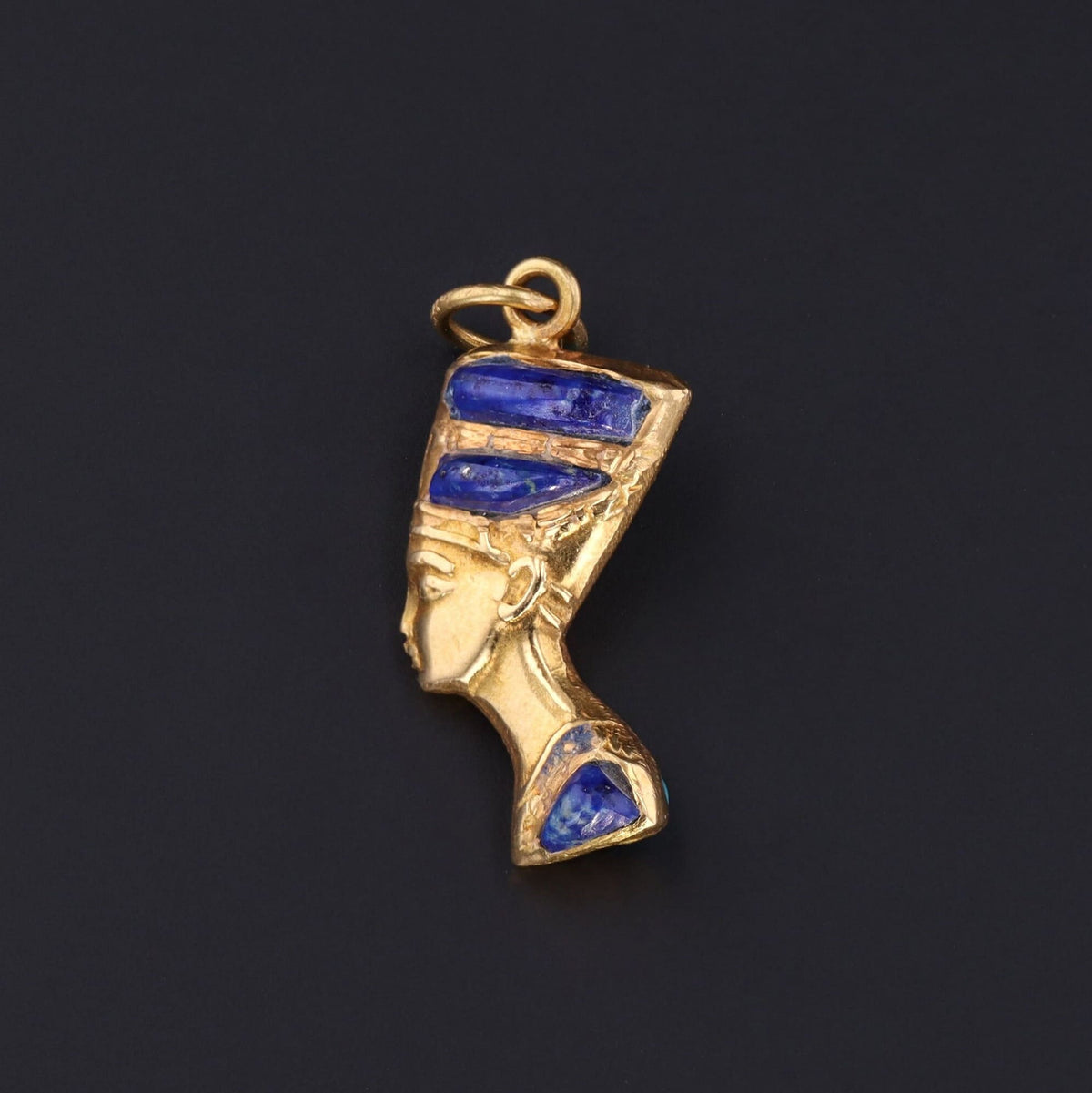 Vintage Queen Nefertiti Pendant | 14k Gold Egyptian Queen Pendant - Trademark Antiques