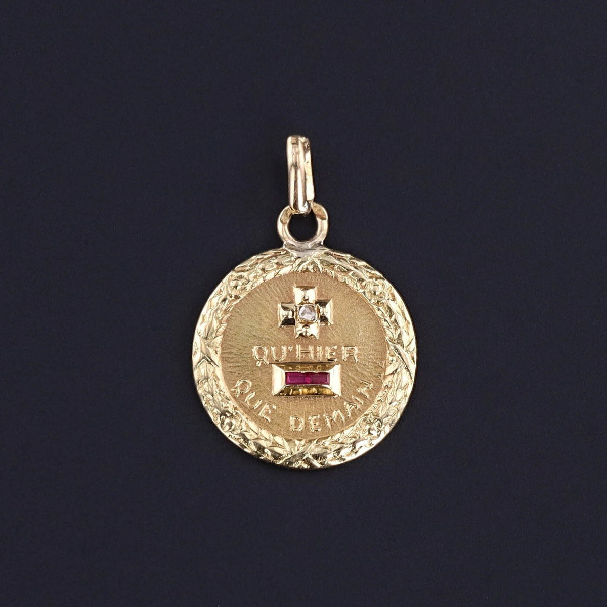 Vintage Qu'hier Que Demain Charm of 18k Gold - Trademark Antiques