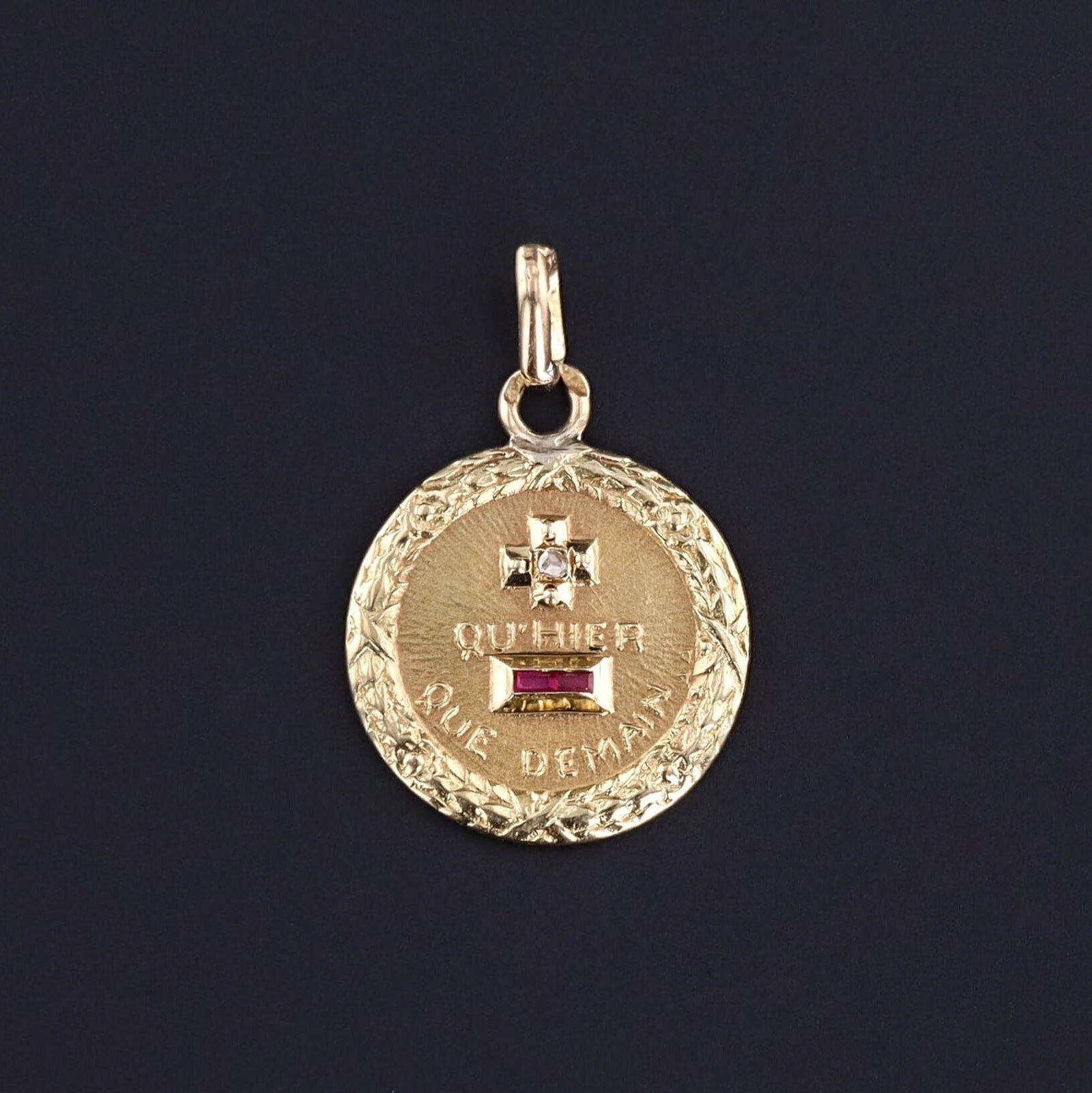 Vintage Qu'hier Que Demain Charm of 18k Gold - Trademark Antiques