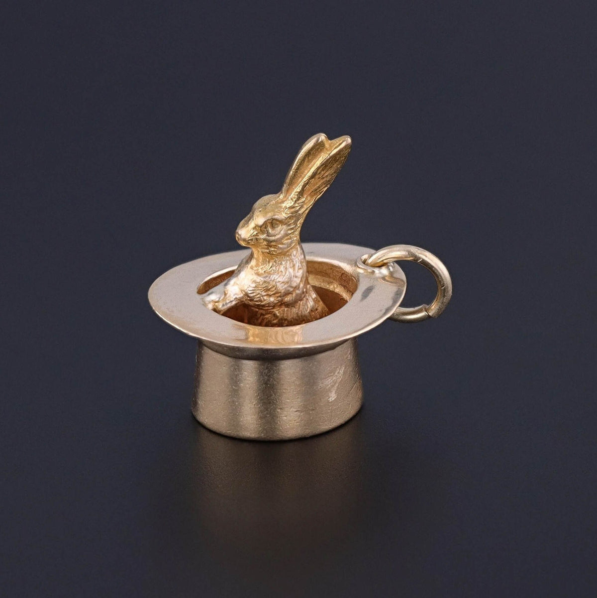 Vintage Rabbit in Hat Charm of 14k Gold - Trademark Antiques