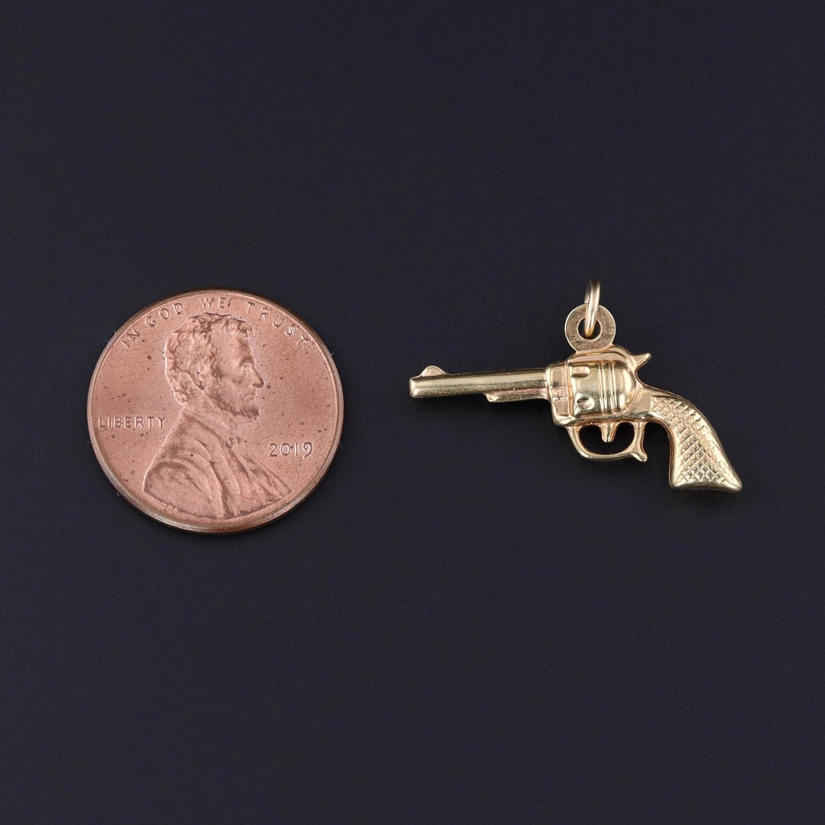 Vintage Revolver Charm of 14k Gold - Trademark Antiques