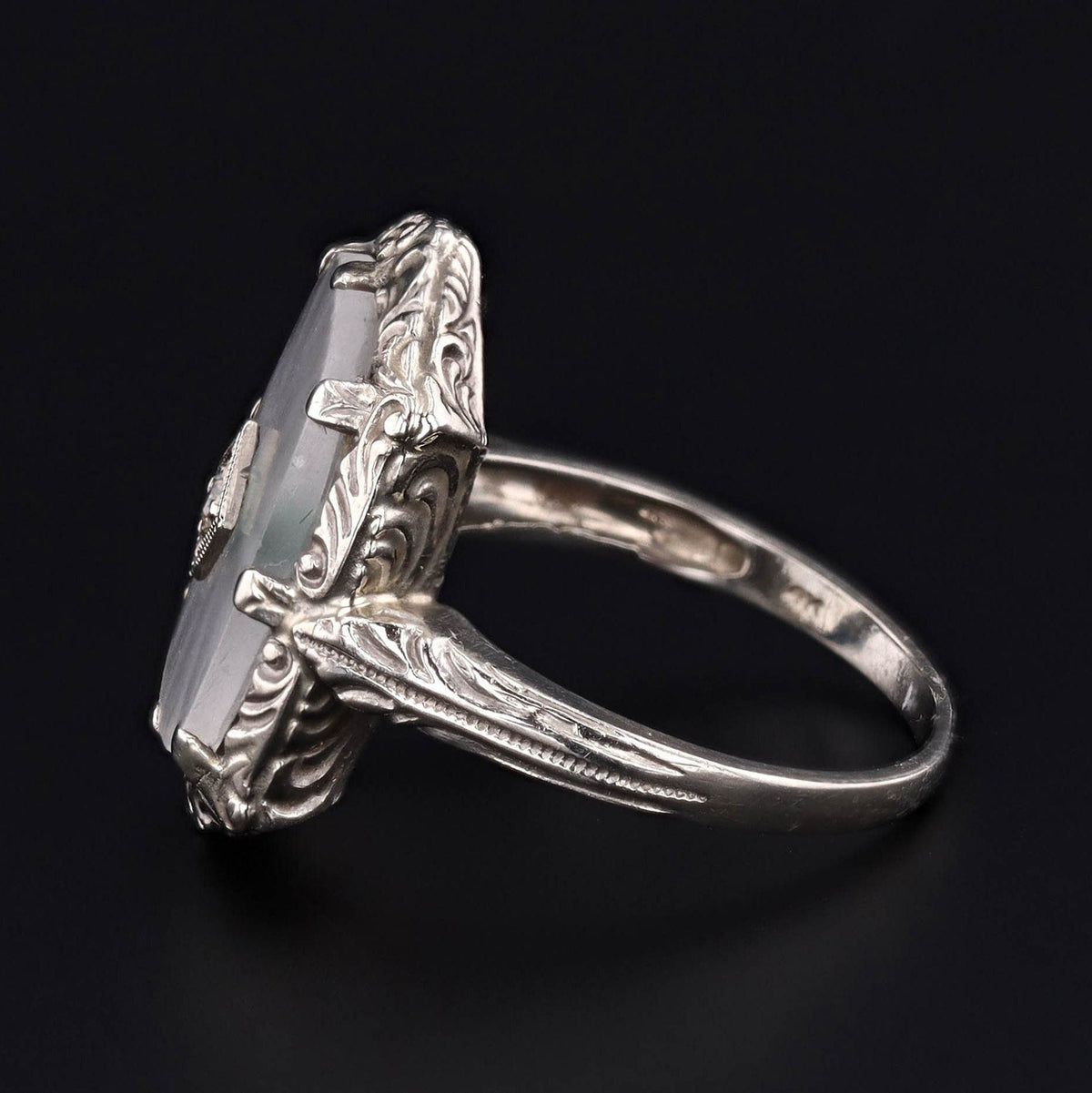 Vintage Rock Crystal Ring | Art Deco Ring - Trademark Antiques