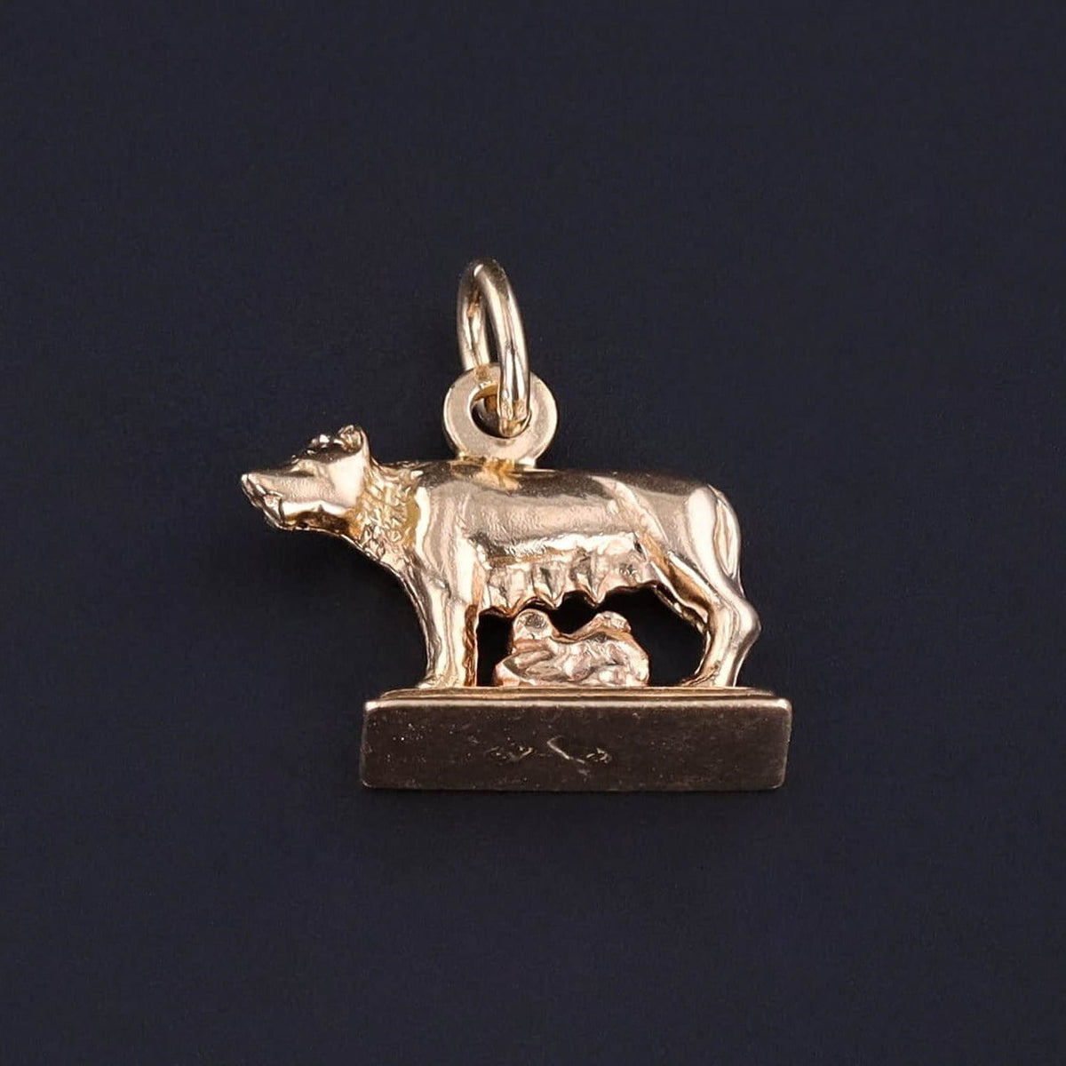 Vintage Romulus and Remus Charm of 18k Gold - Trademark Antiques