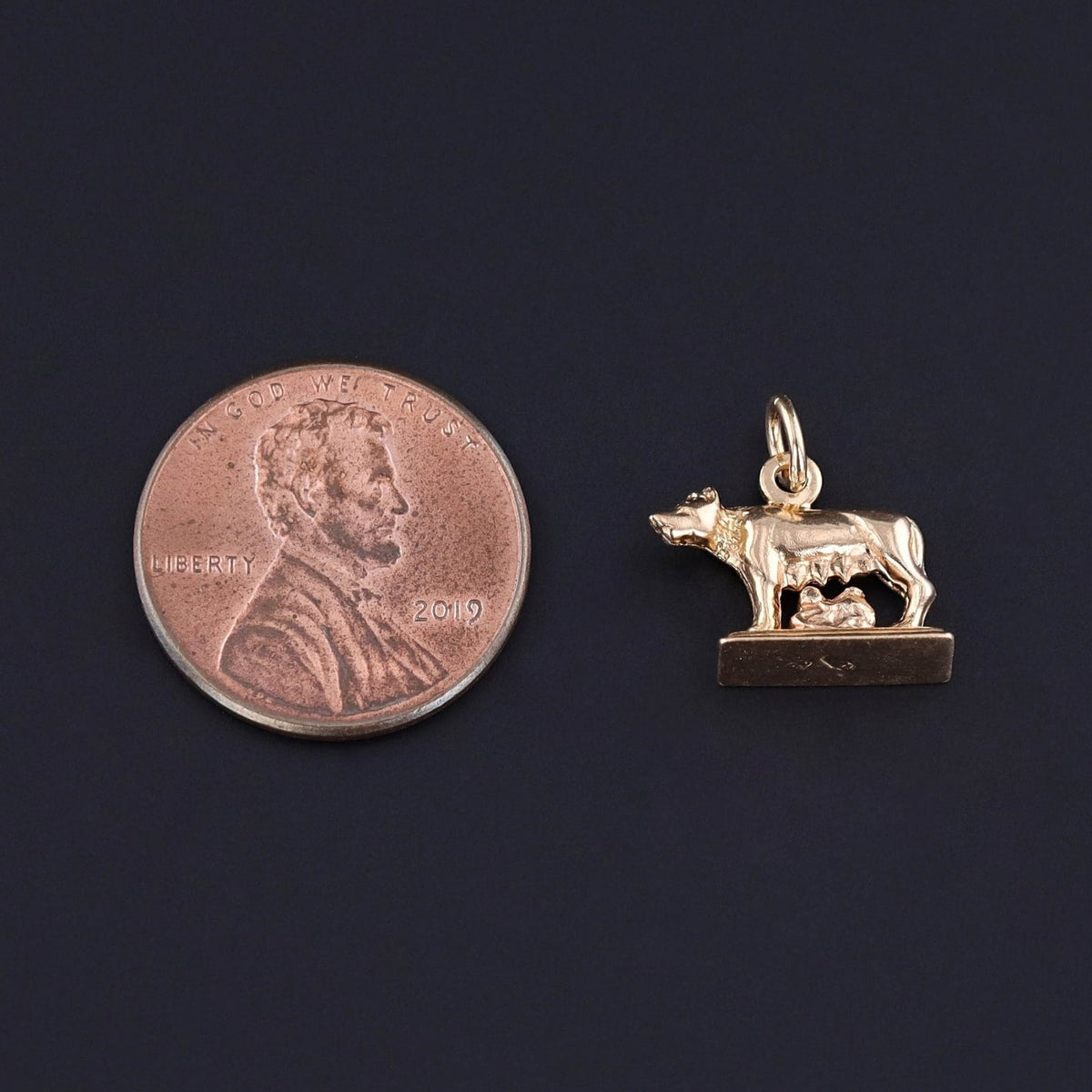 Vintage Romulus and Remus Charm of 18k Gold - Trademark Antiques