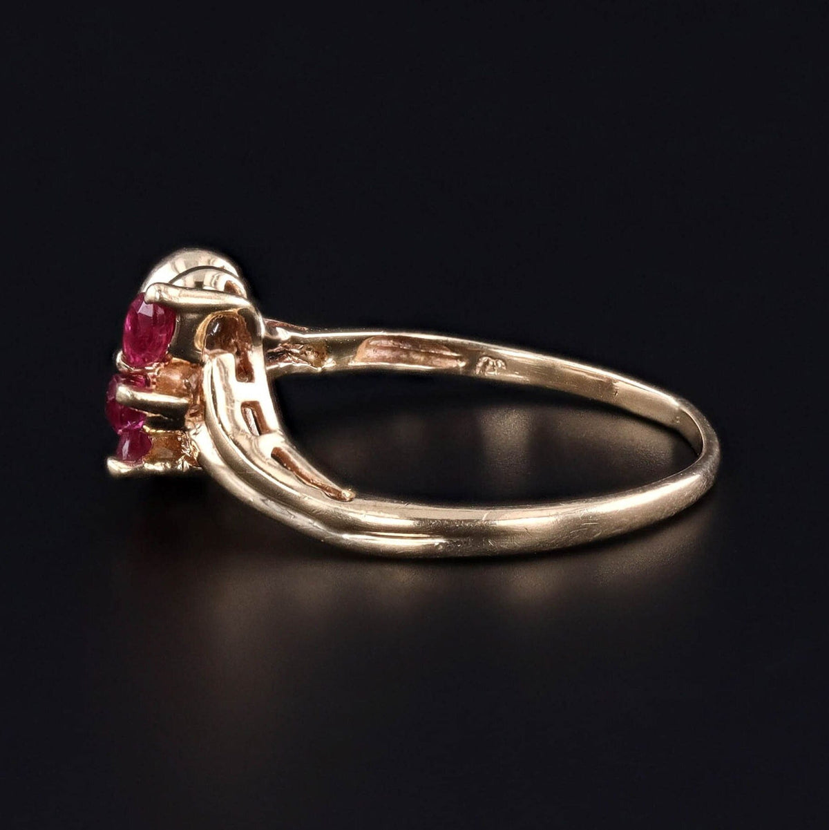 Vintage Ruby and Diamond Ring of 14k Gold - Trademark Antiques