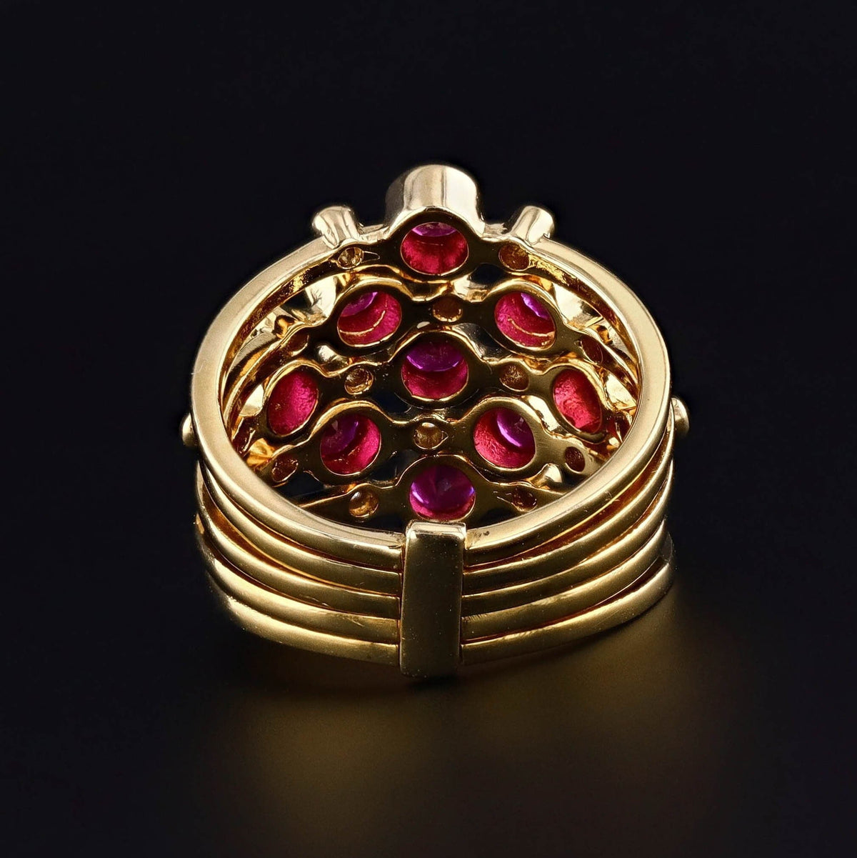 Vintage Ruby Harem Ring of 14k Gold - Trademark Antiques