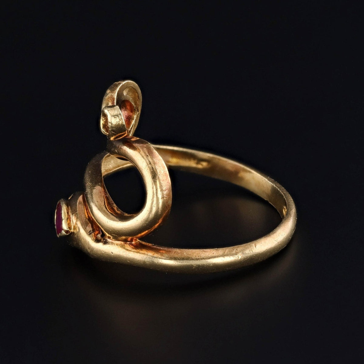 Vintage Ruby Snake Ring of 18k Gold - Trademark Antiques