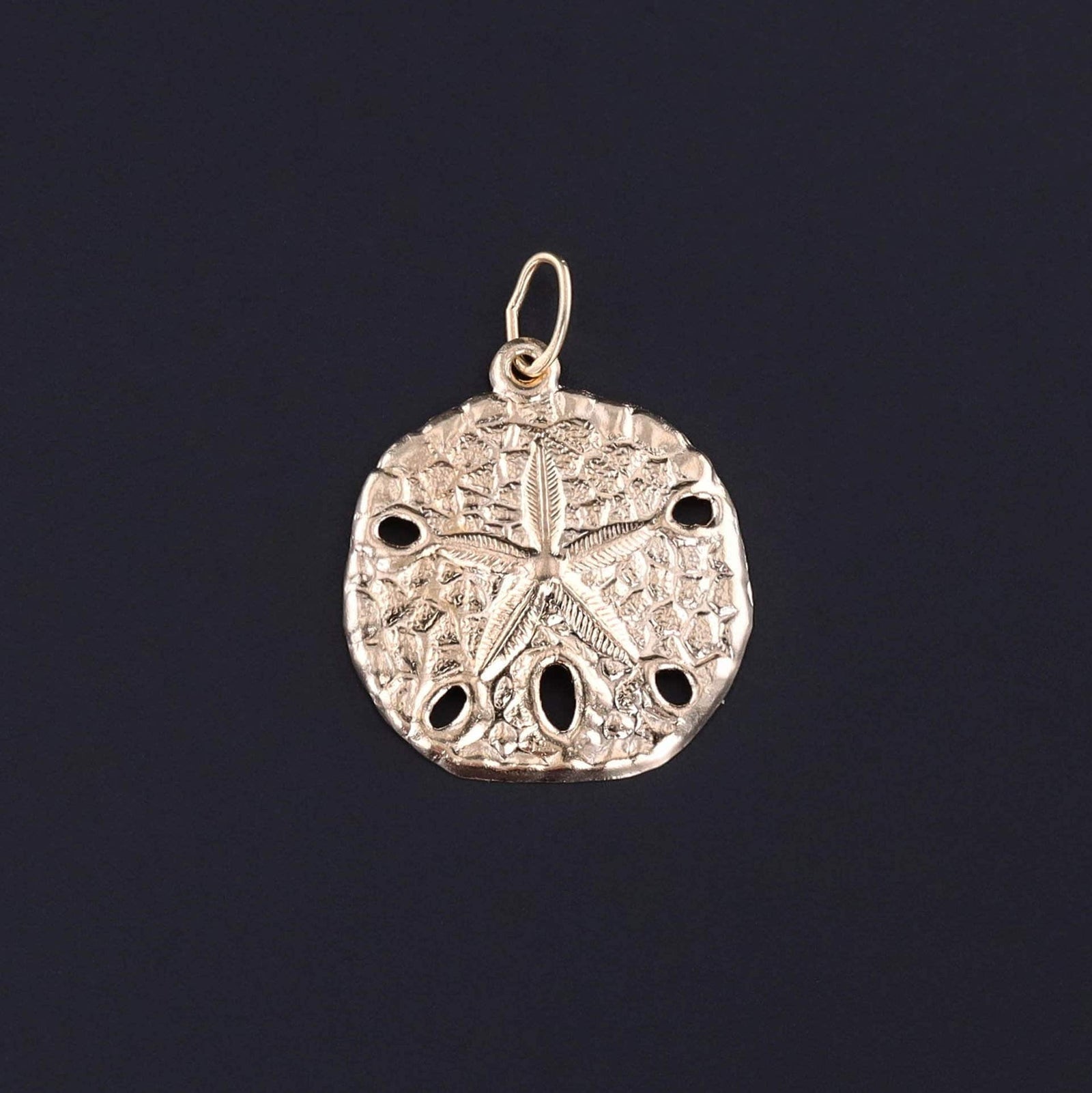 Vintage Sand Dollar Charm of 14k Gold - Trademark Antiques