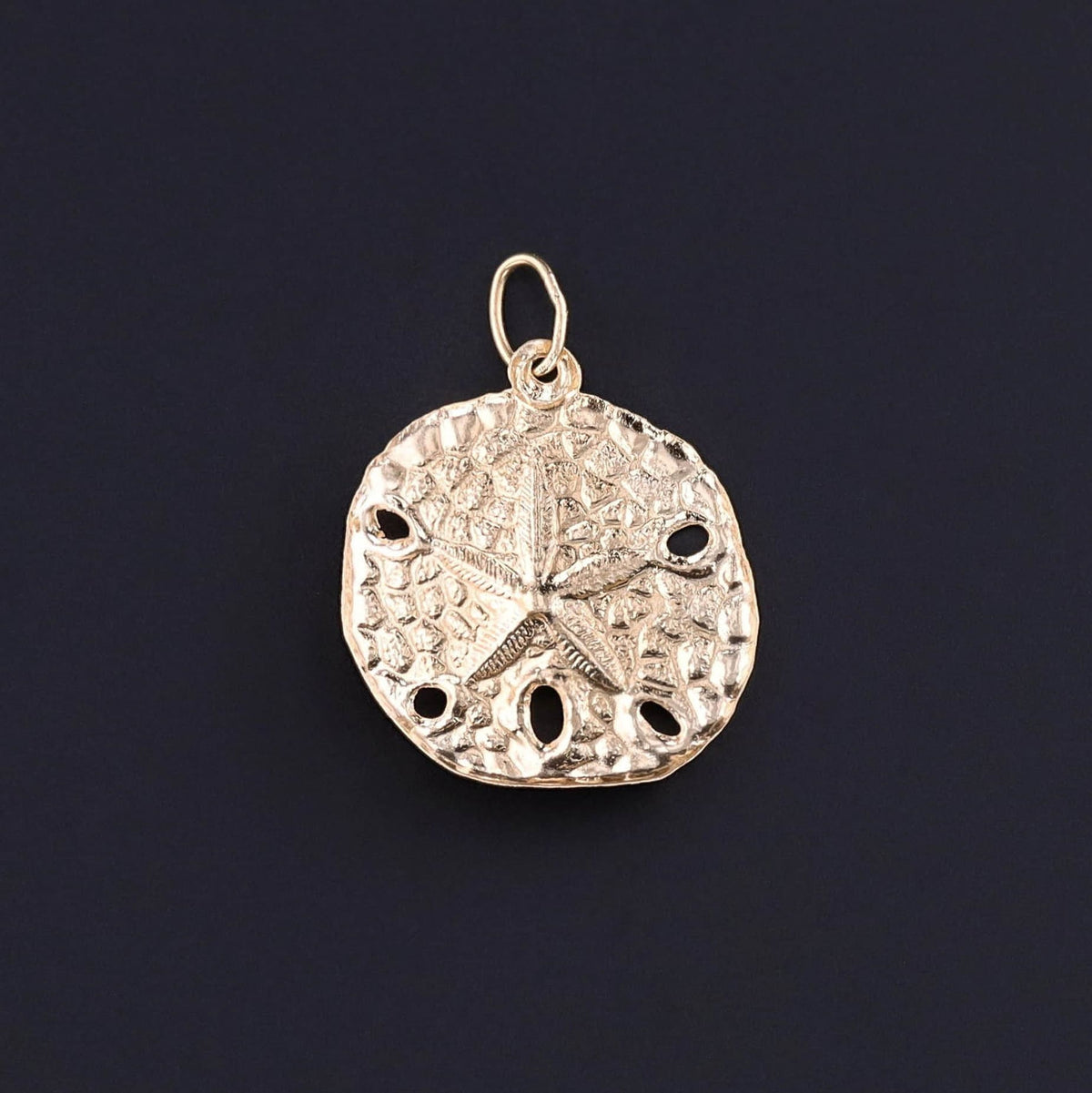 Vintage Sand Dollar Charm of 14k Gold - Trademark Antiques