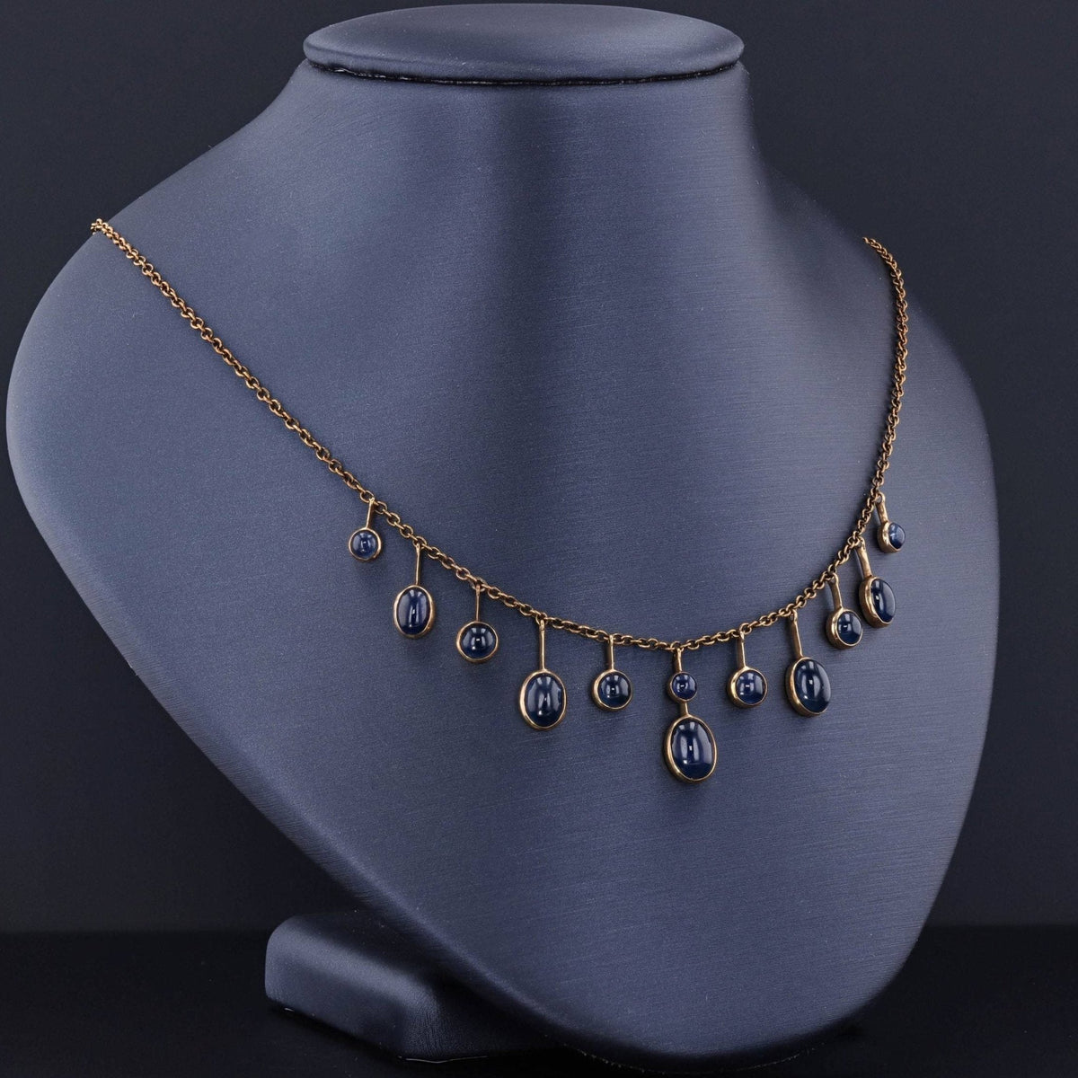 Vintage Sapphire Necklace | Sapphire Fringe Necklace - Trademark Antiques