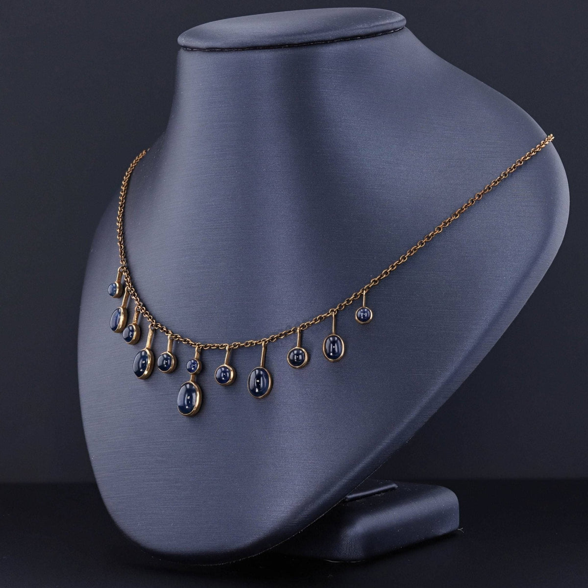 Vintage Sapphire Necklace | Sapphire Fringe Necklace - Trademark Antiques