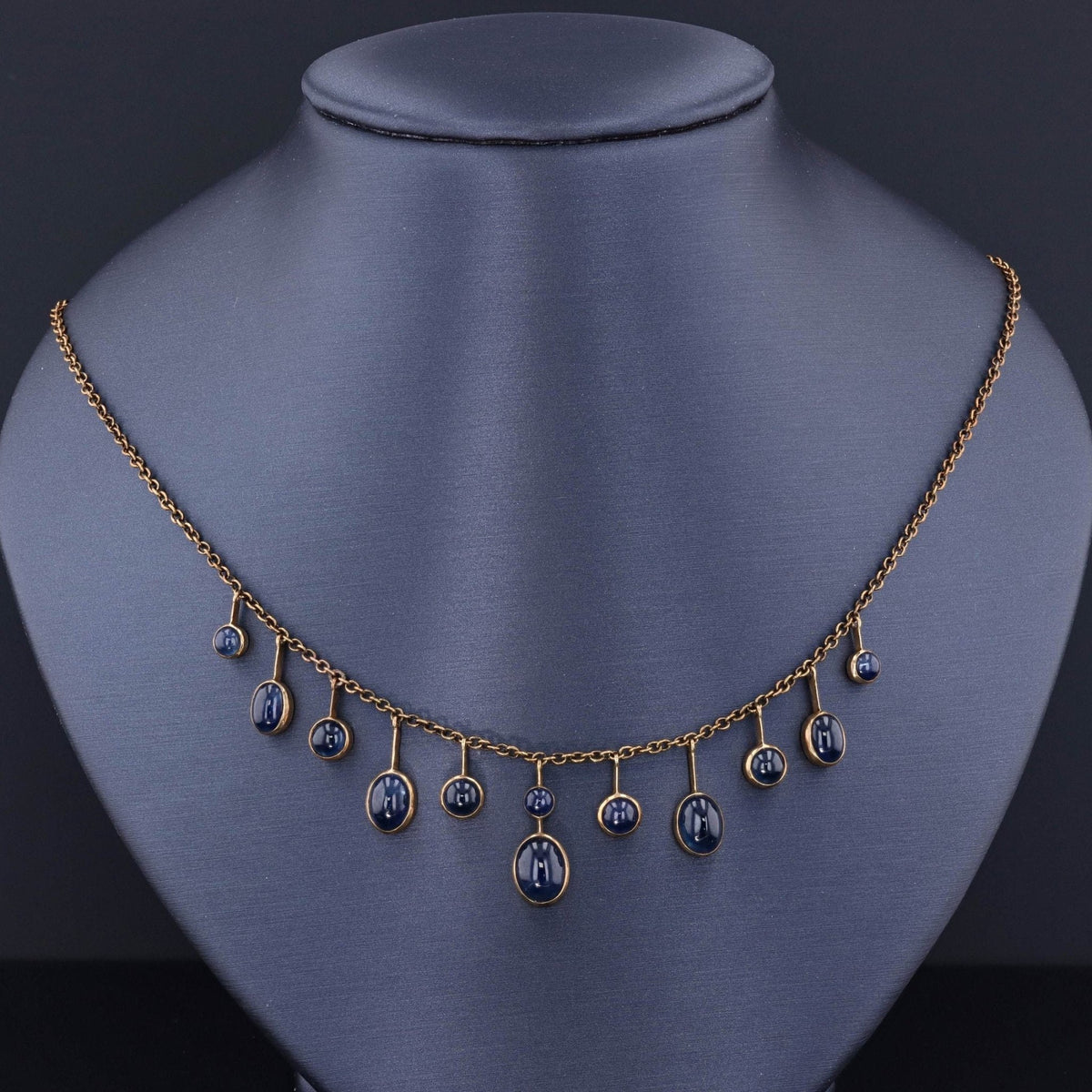 Vintage Sapphire Necklace | Sapphire Fringe Necklace - Trademark Antiques