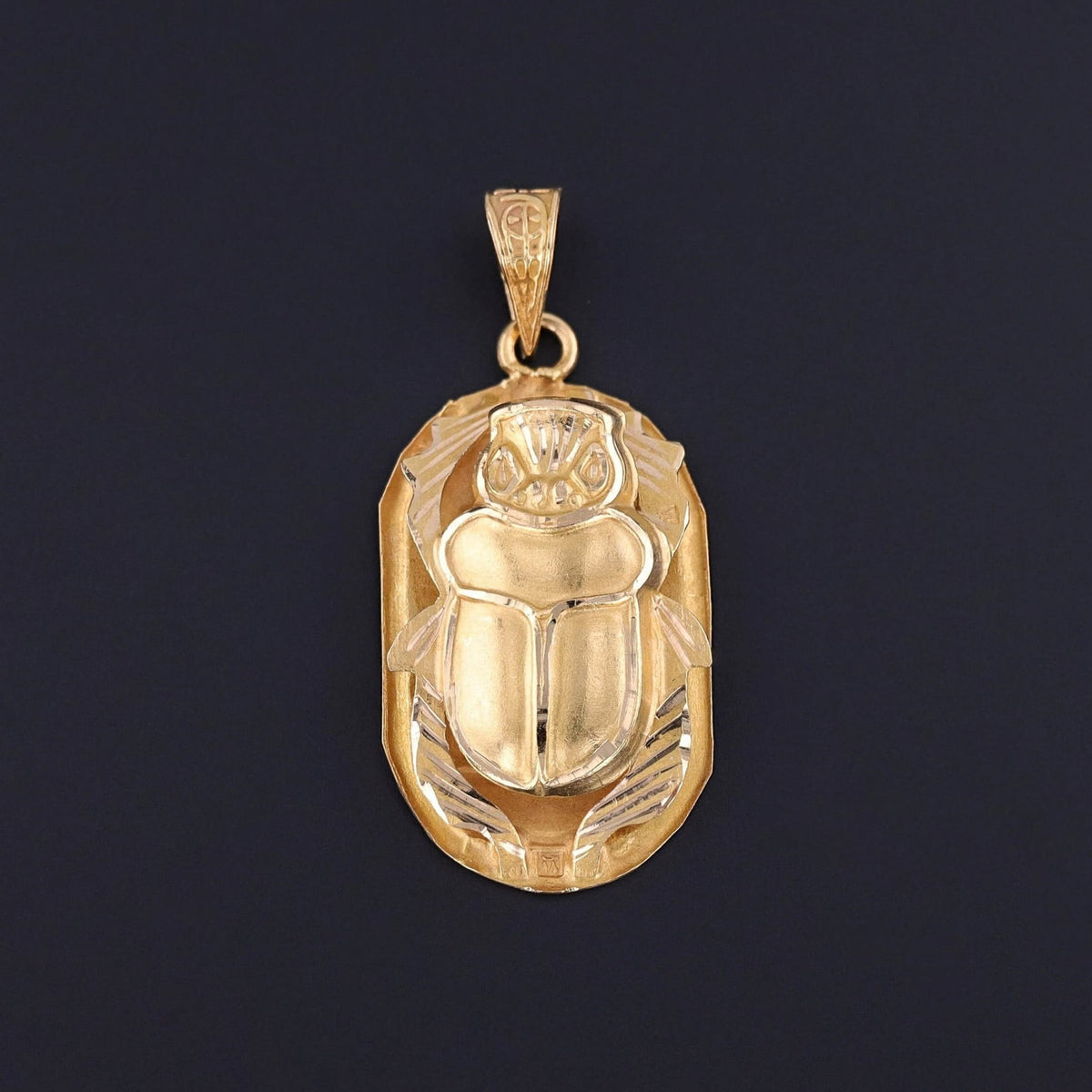 Vintage Scarab Pendant of 18k Gold - Trademark Antiques