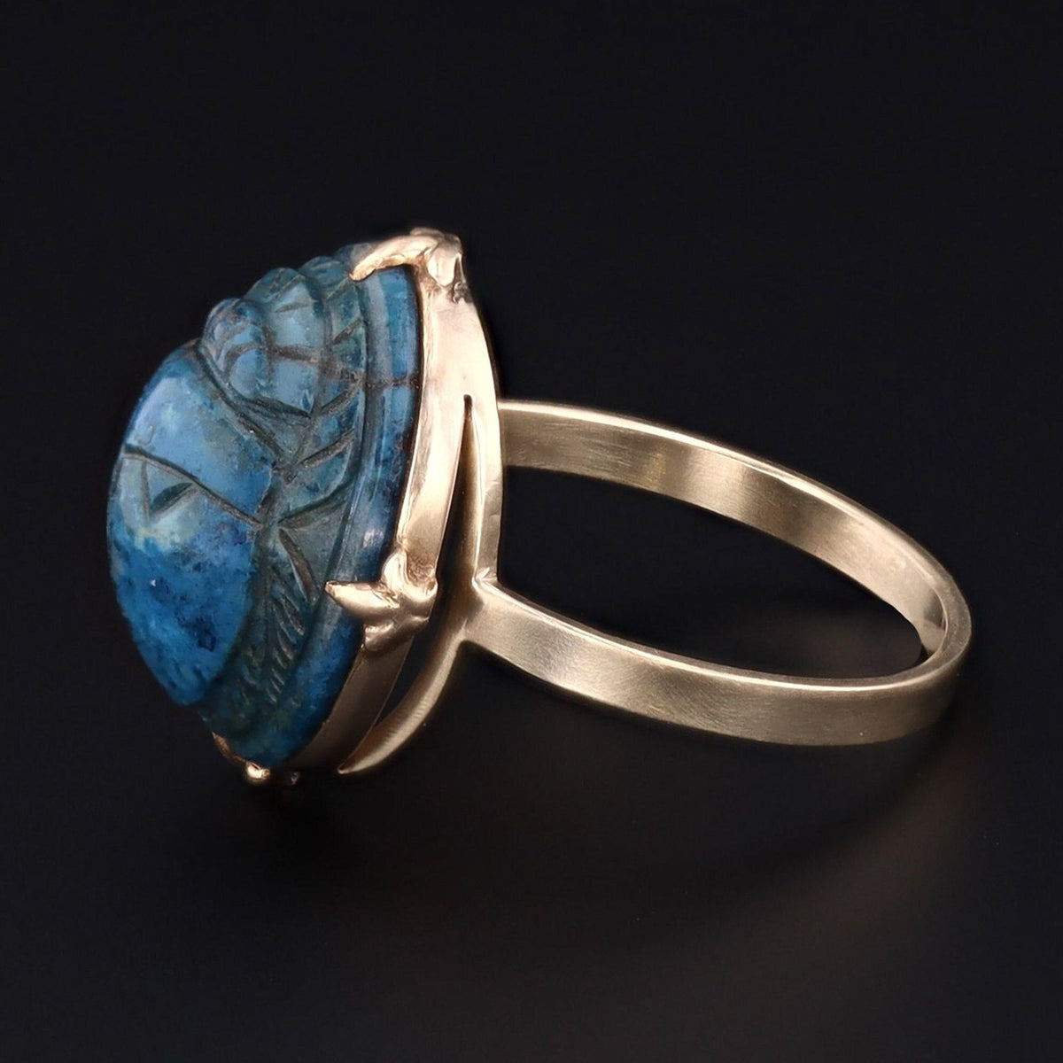 Vintage Scarab Ring | 14k Gold Ring - Trademark Antiques