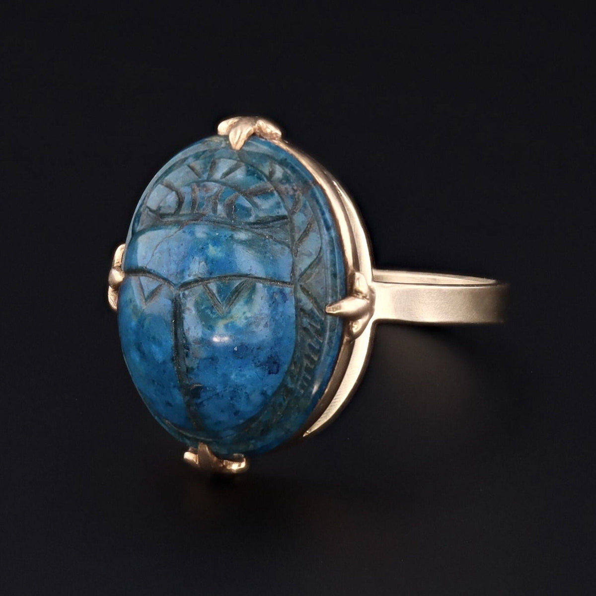 Vintage Scarab Ring | 14k Gold Ring - Trademark Antiques