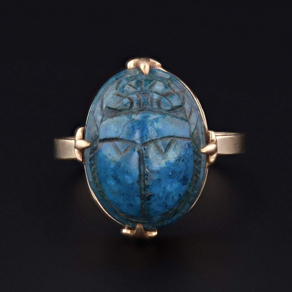 Vintage Scarab Ring | 14k Gold Ring - Trademark Antiques