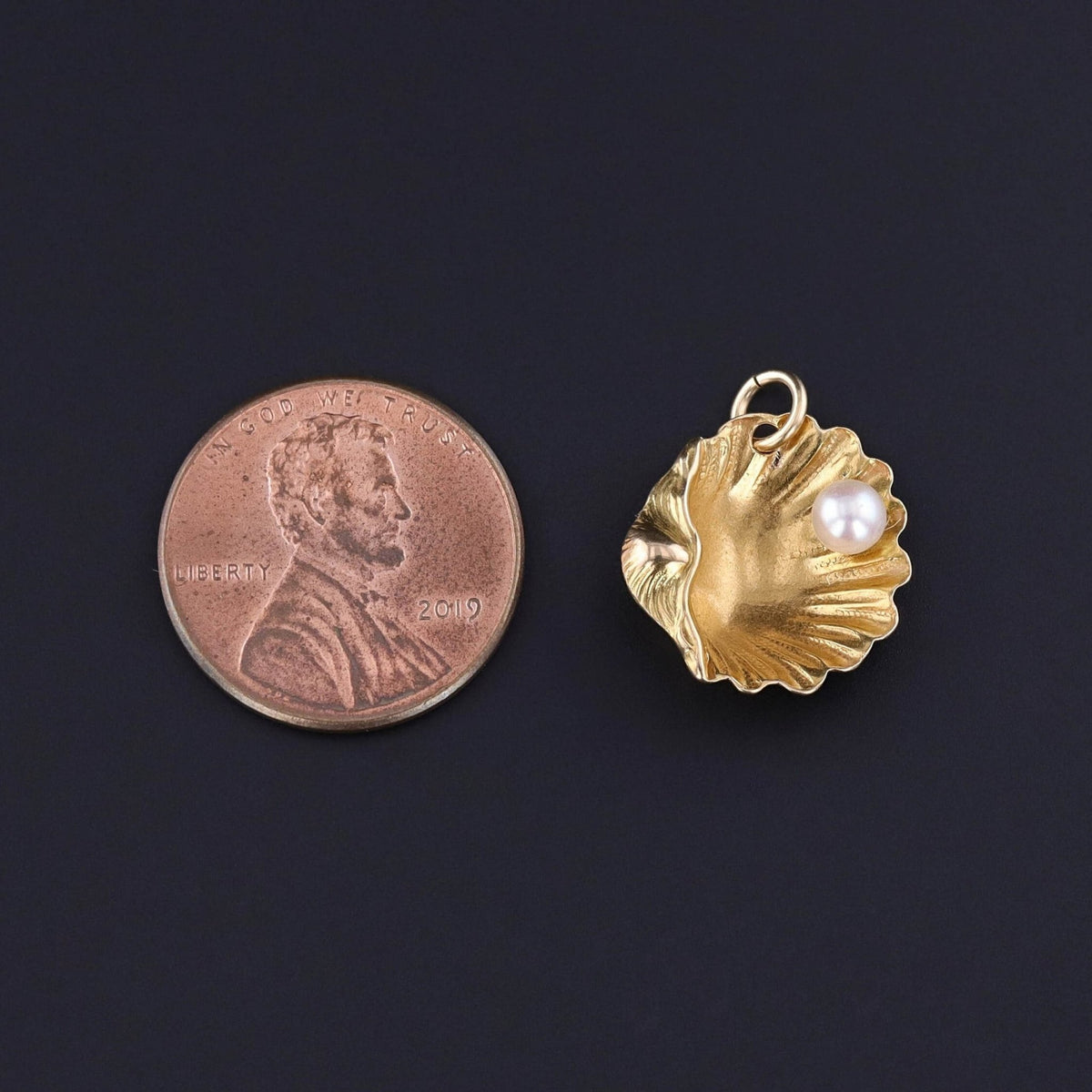 Vintage Shell Charm of 15ct Gold - Trademark Antiques