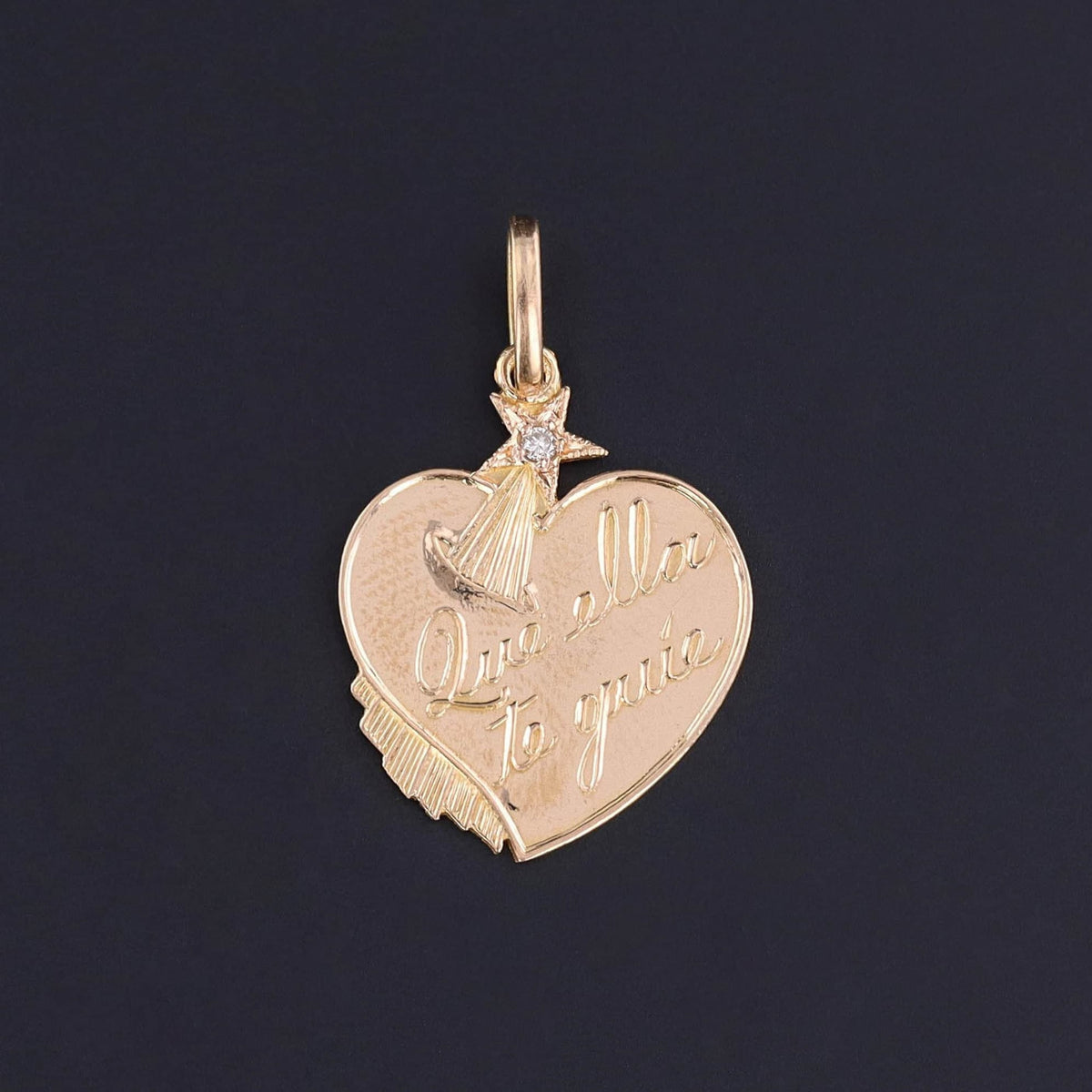 Vintage Shooting Star Pendant of 18k Gold - Trademark Antiques