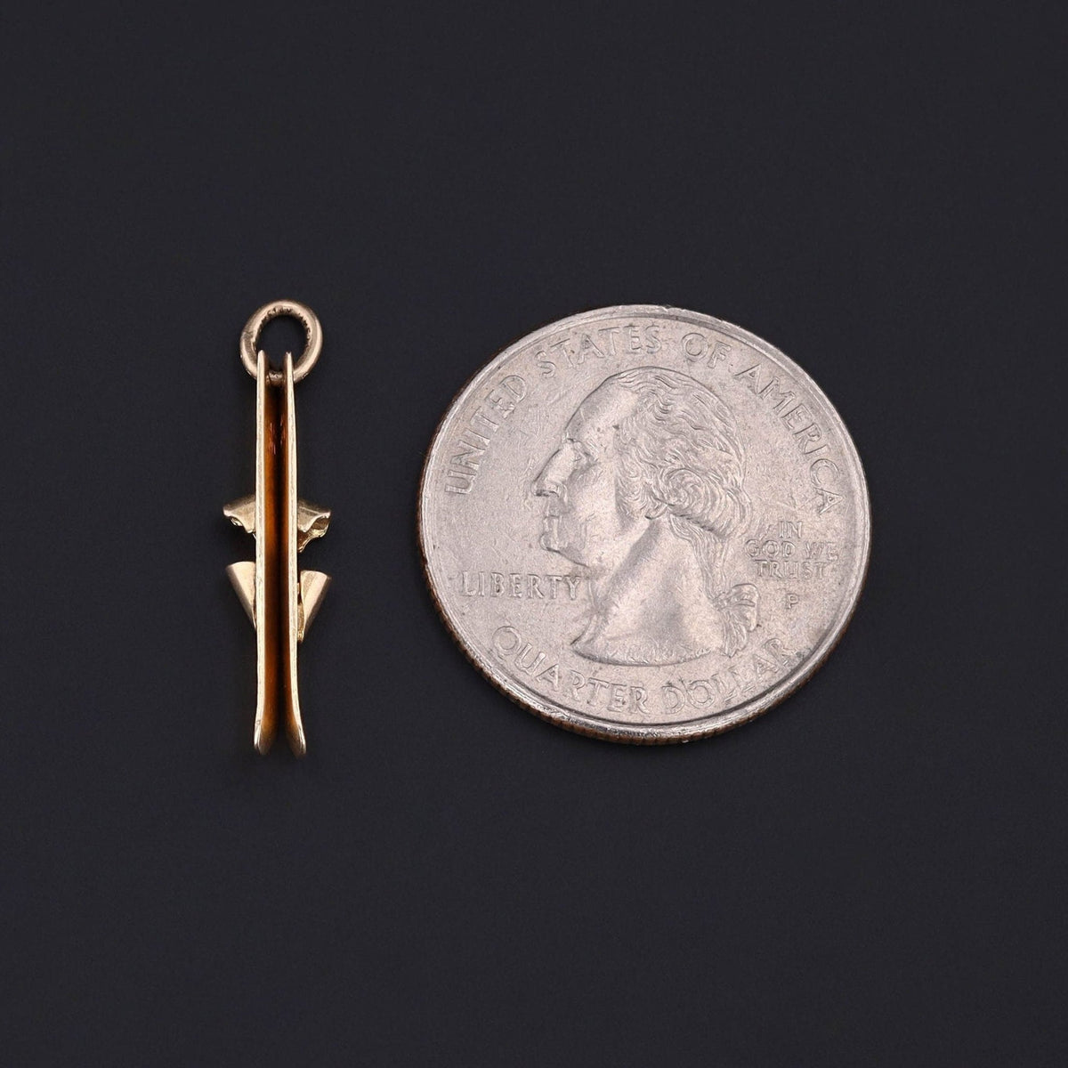 Vintage Ski Charm of 14k Gold - Trademark Antiques