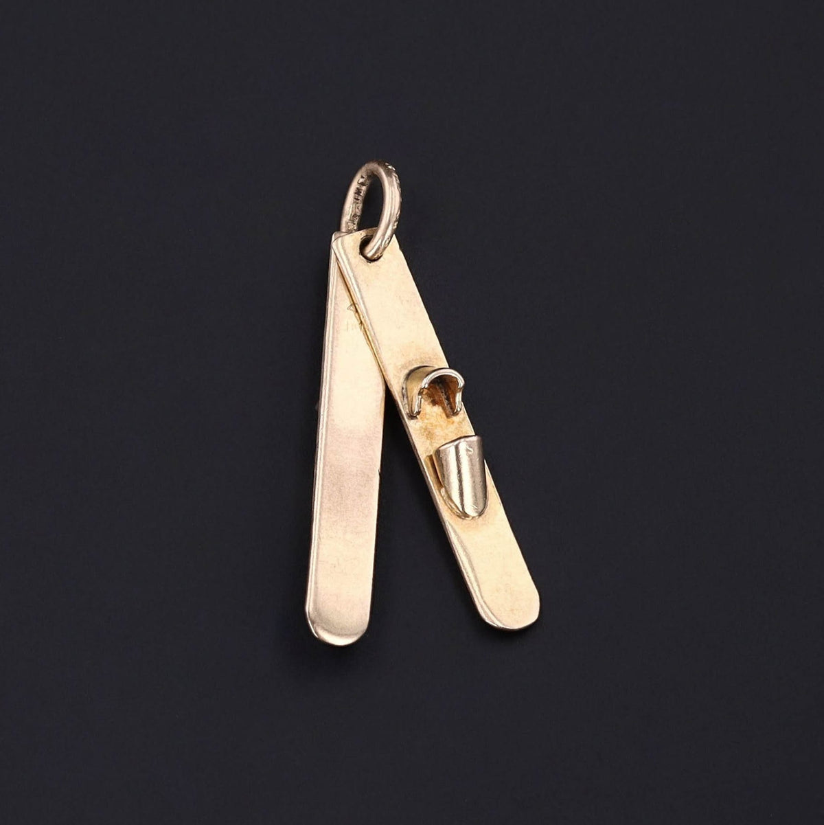 Vintage Ski Charm of 14k Gold - Trademark Antiques