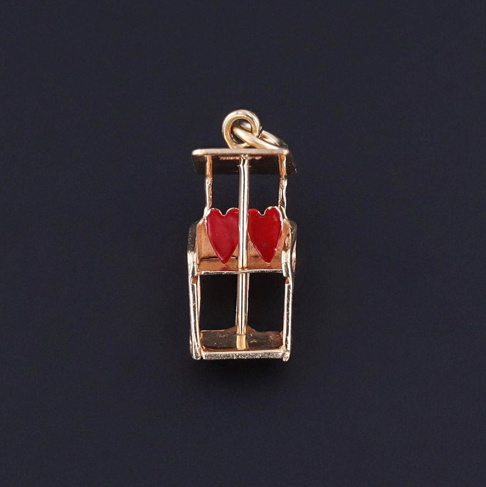Vintage Ski Lift Charm of 14k Gold - Trademark Antiques