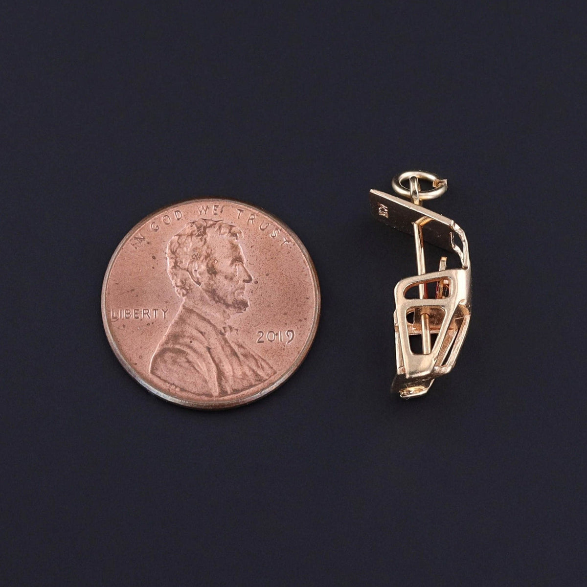Vintage Ski Lift Charm of 14k Gold - Trademark Antiques