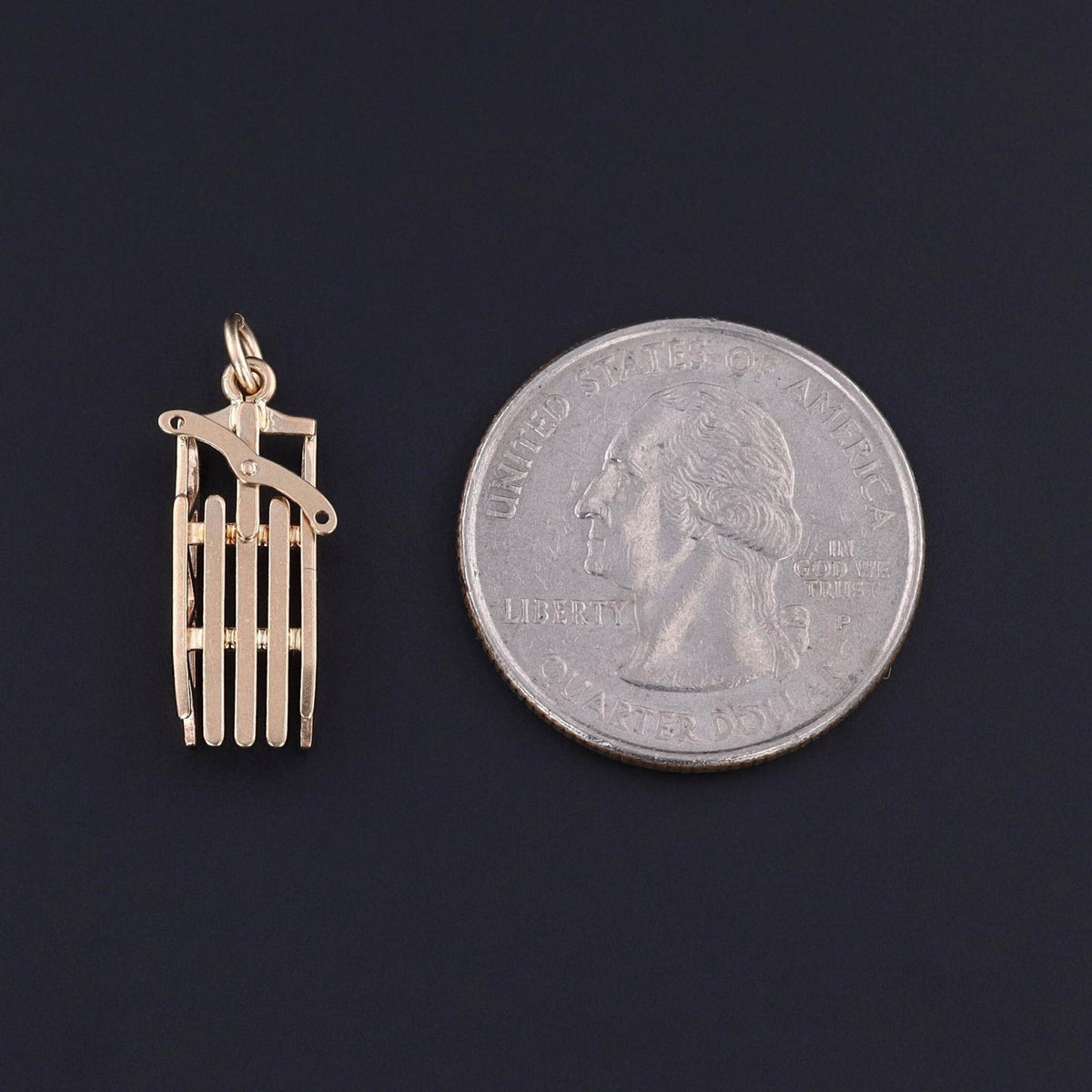 Vintage Sled Charm of 14k Gold - Trademark Antiques
