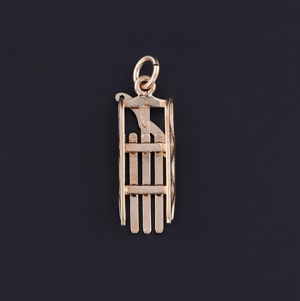 Vintage Sled Charm of 14k Gold - Trademark Antiques
