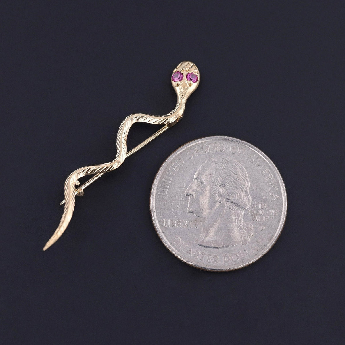 Vintage Snake Brooch of 18k Gold - Trademark Antiques