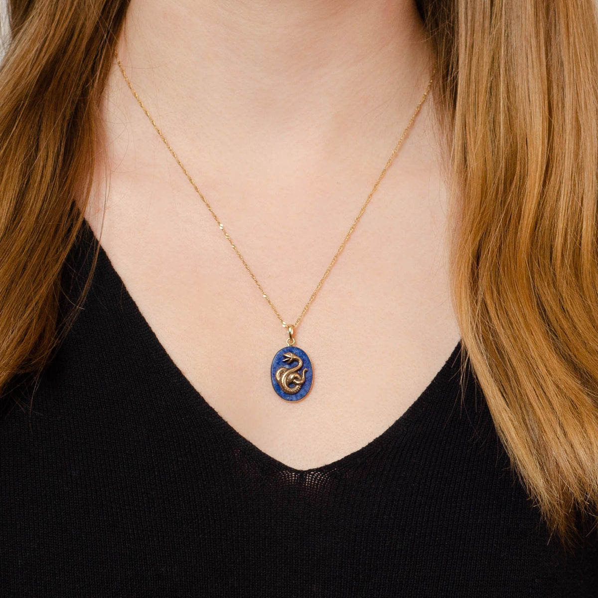 Vintage Snake Pendant | 14k Gold Pendant on Optional 14k Chain - Trademark Antiques