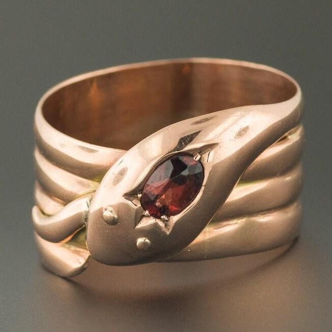 Vintage Snake Ring | Gold Snake Ring - Trademark Antiques