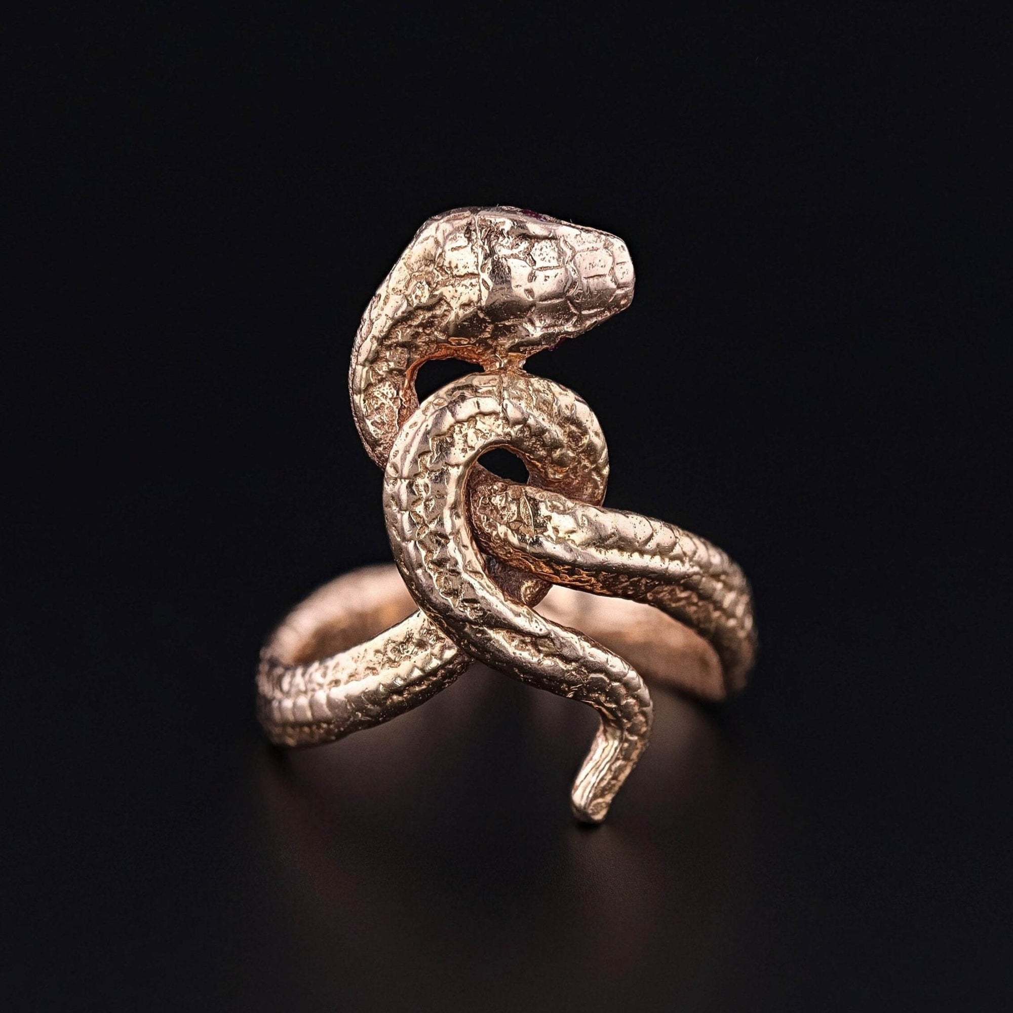 Vintage Snake Ring of 14k Gold - Trademark Antiques