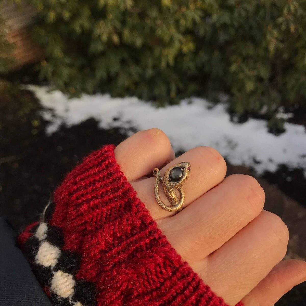 Vintage Snake Ring | Star Sapphire Snake Ring - Trademark Antiques