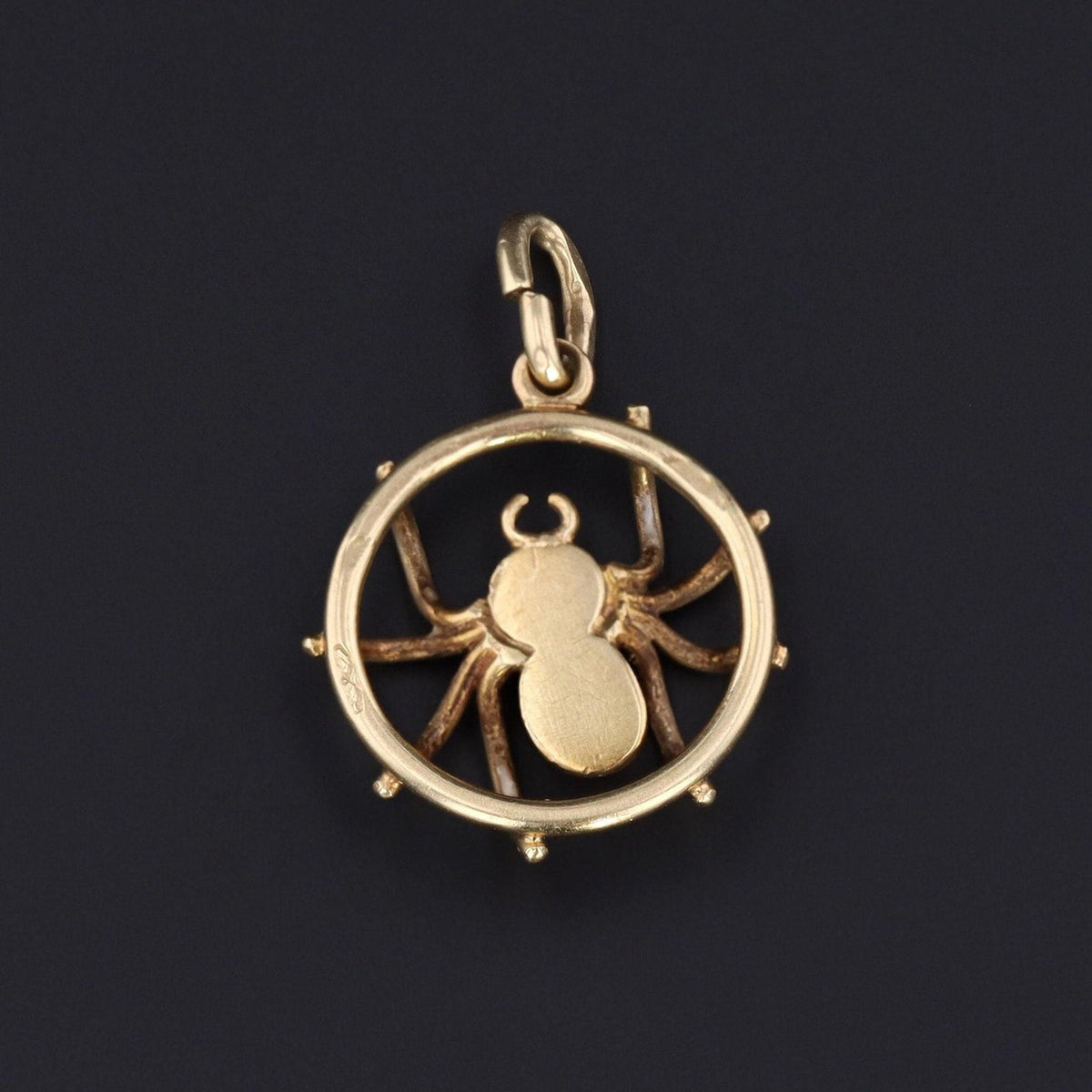 Vintage Spider on Web | 14k Gold Spider Pendant - Trademark Antiques