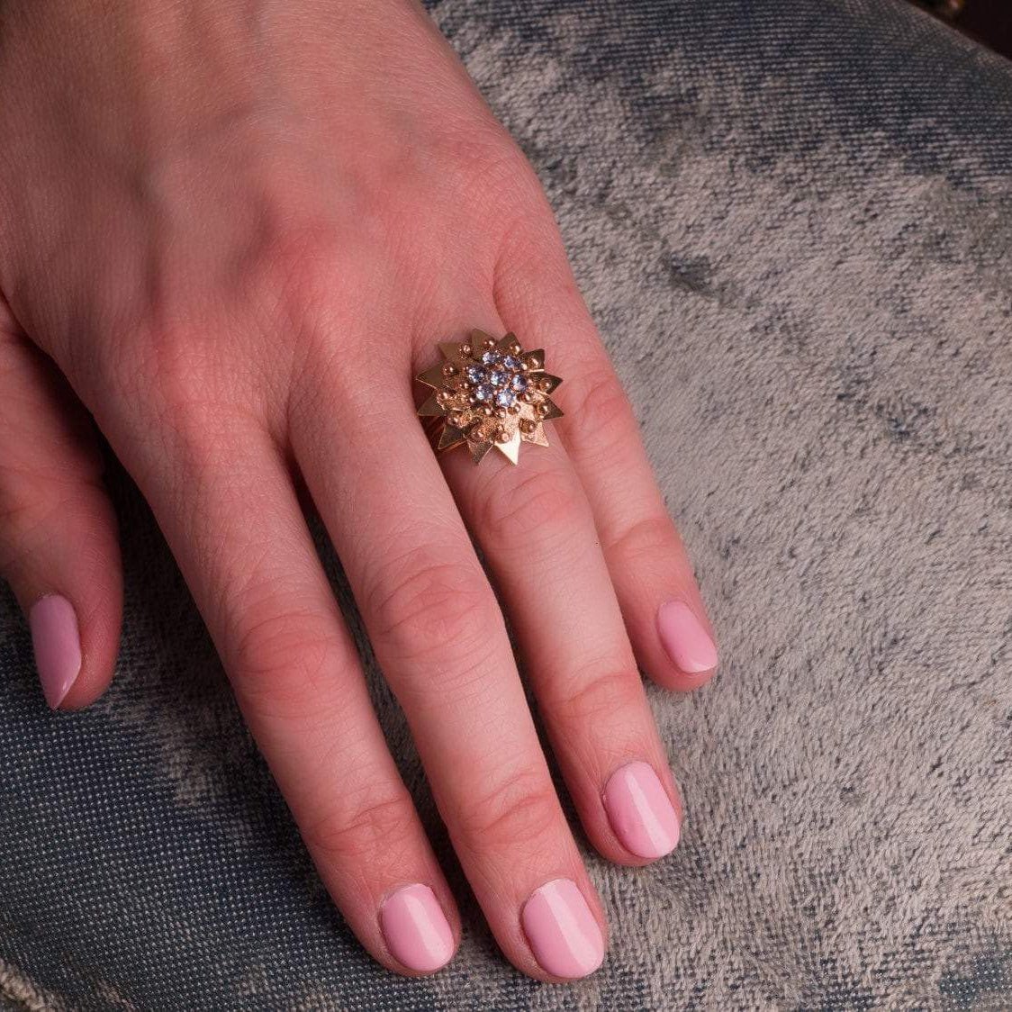 Vintage Star Ring | Blue Spinel Star Ring - Trademark Antiques