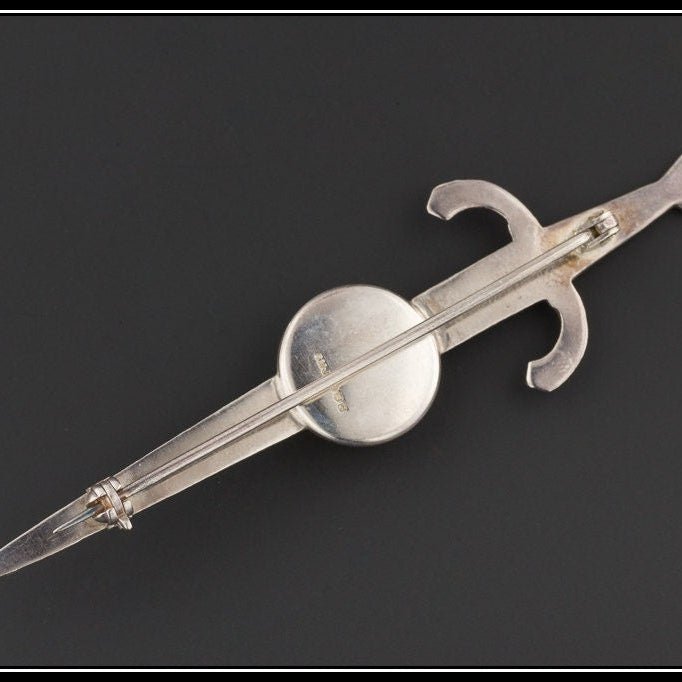 Vintage Sterling Silver Dagger Brooch | Vintage Silver Brooch - Trademark Antiques