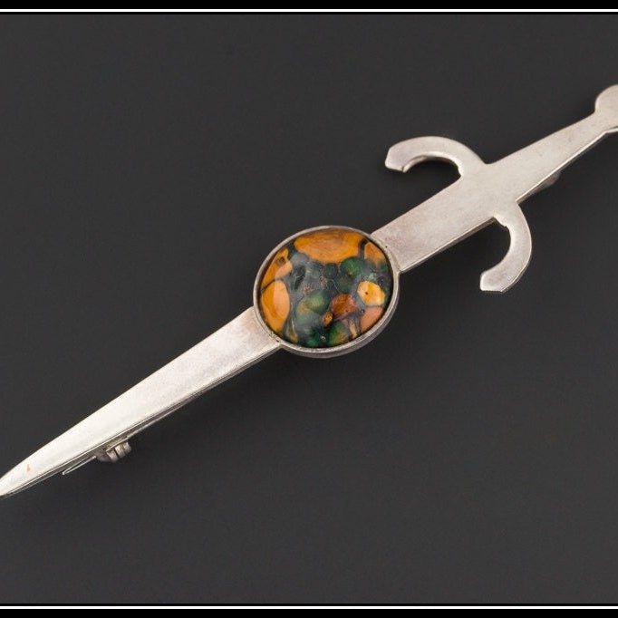 Vintage Sterling Silver Dagger Brooch | Vintage Silver Brooch - Trademark Antiques