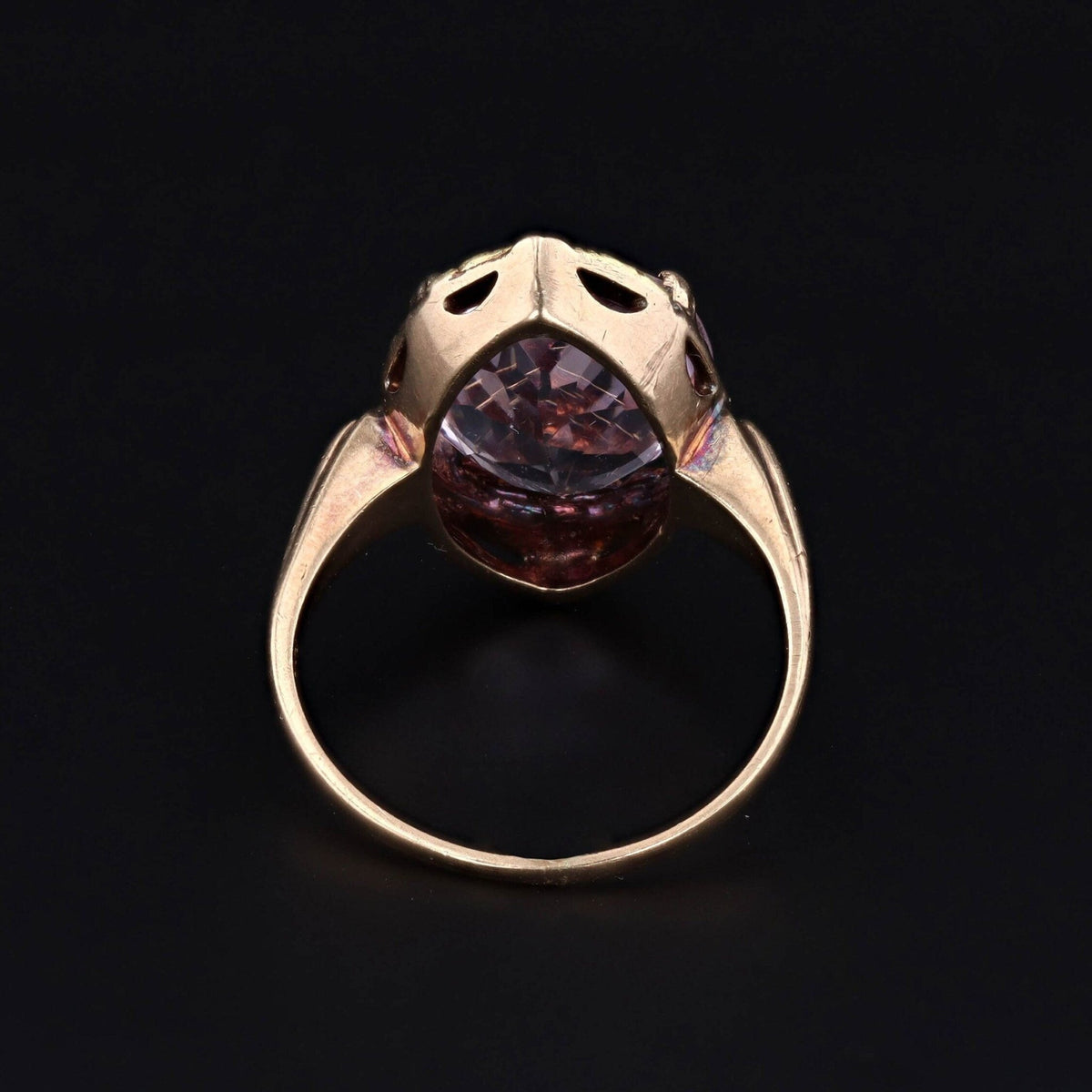 Vintage Synthetic Purple Spinel Ring of 10k Gold - Trademark Antiques