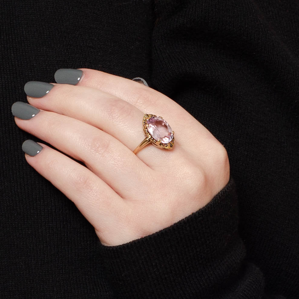 Vintage Synthetic Purple Spinel Ring of 10k Gold - Trademark Antiques