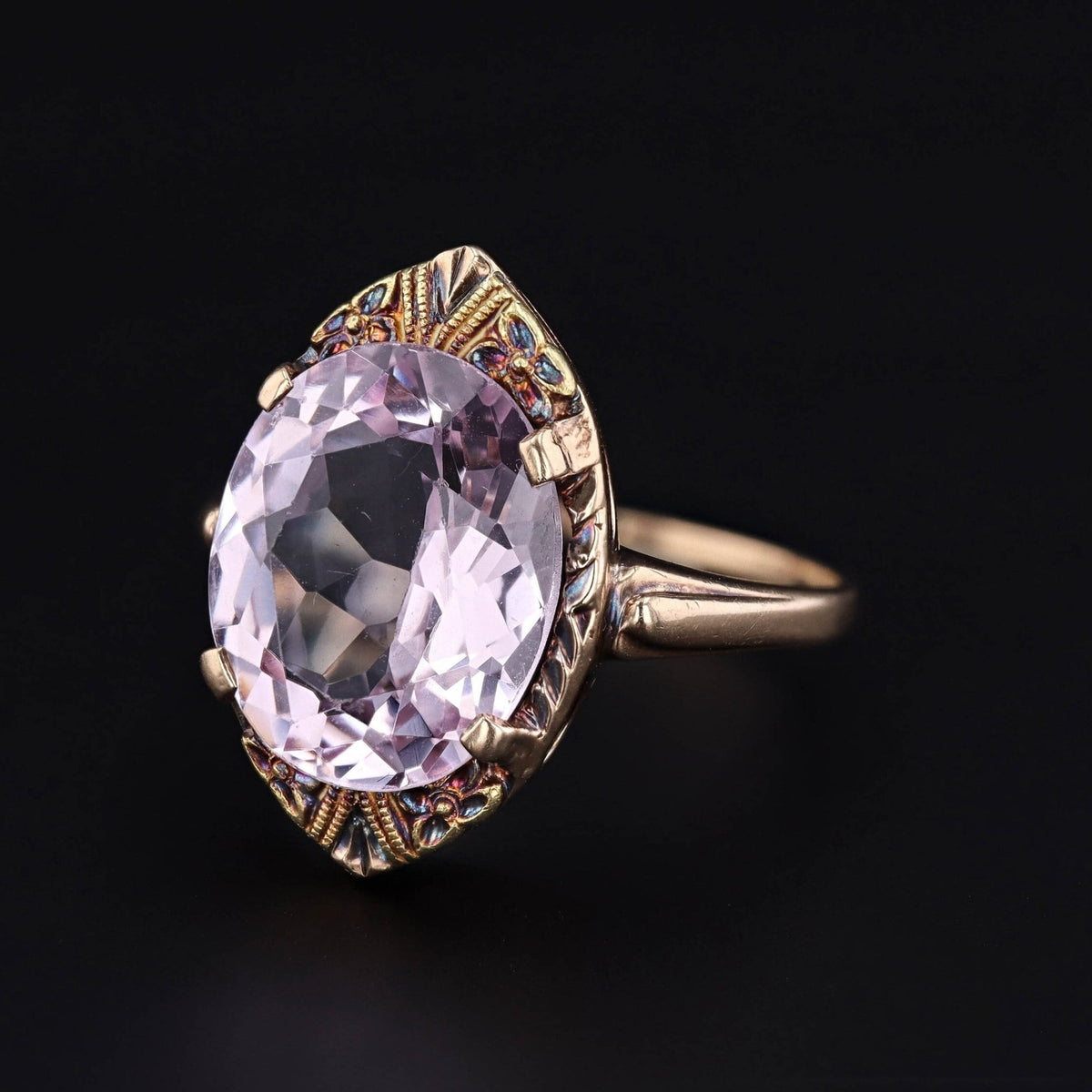 Vintage Synthetic Purple Spinel Ring of 10k Gold - Trademark Antiques