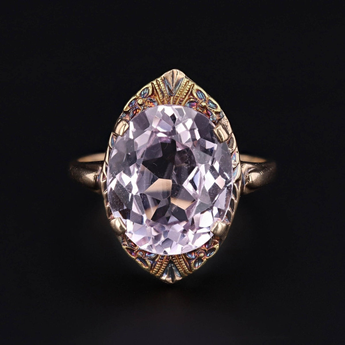 Vintage Synthetic Purple Spinel Ring of 10k Gold - Trademark Antiques