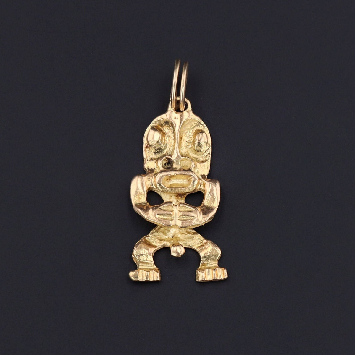 Vintage Tahitian Fertility God Pendant of 14k Gold - Trademark Antiques