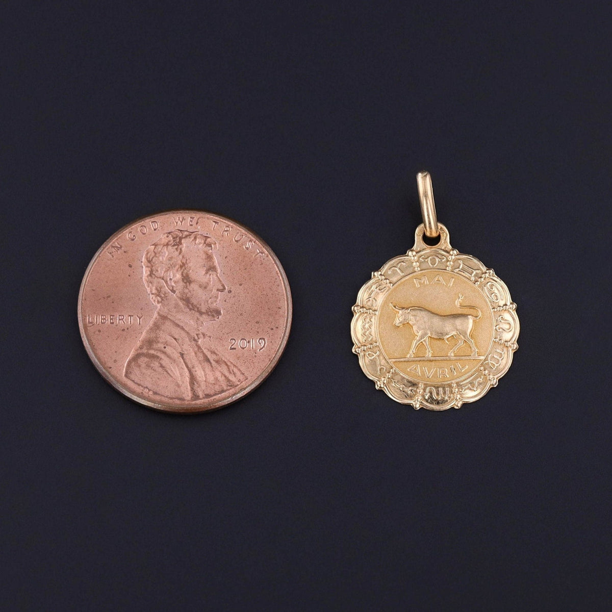 Vintage Taurus Charm of 18k Gold - Trademark Antiques