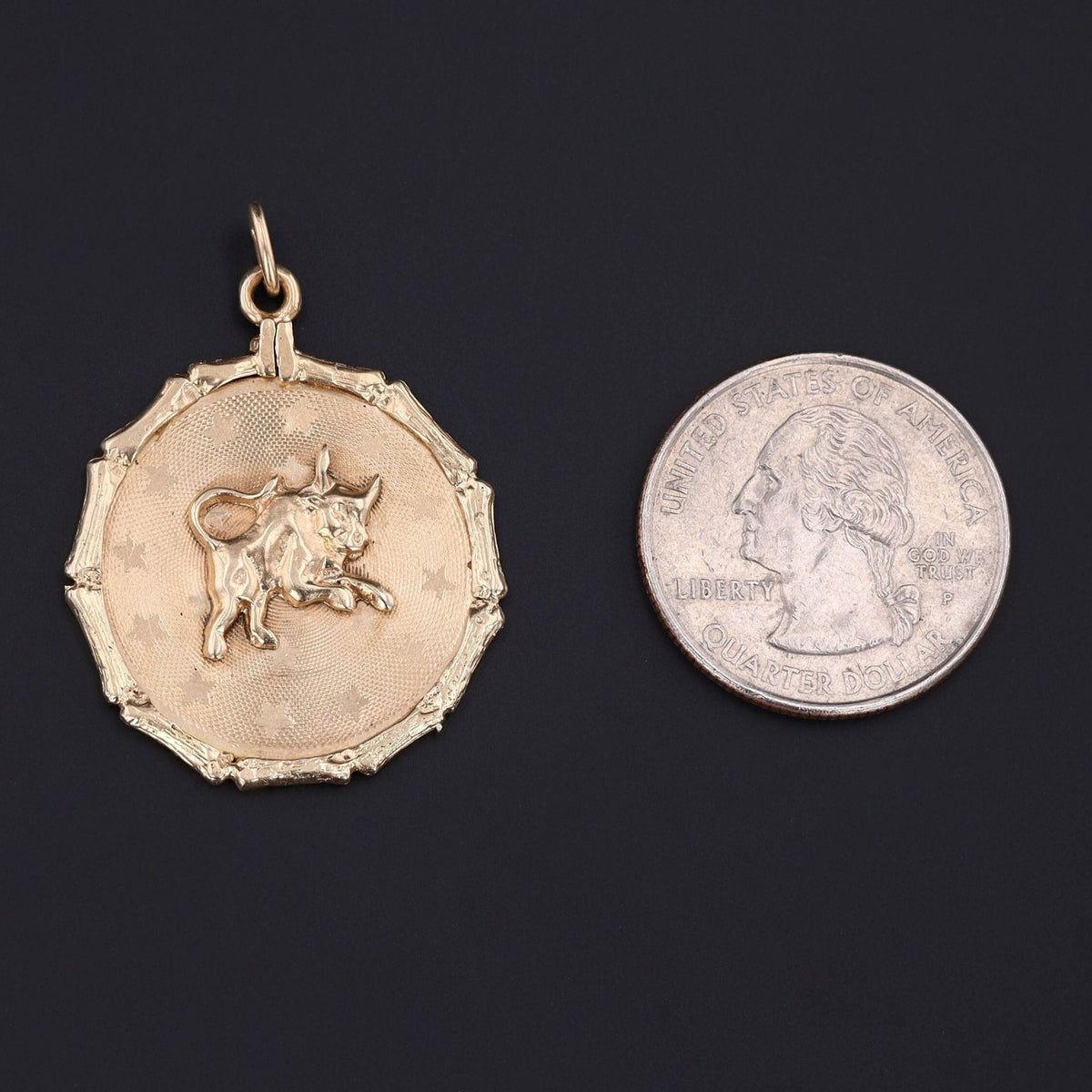 Vintage Taurus Pendant of 14k Gold - Trademark Antiques