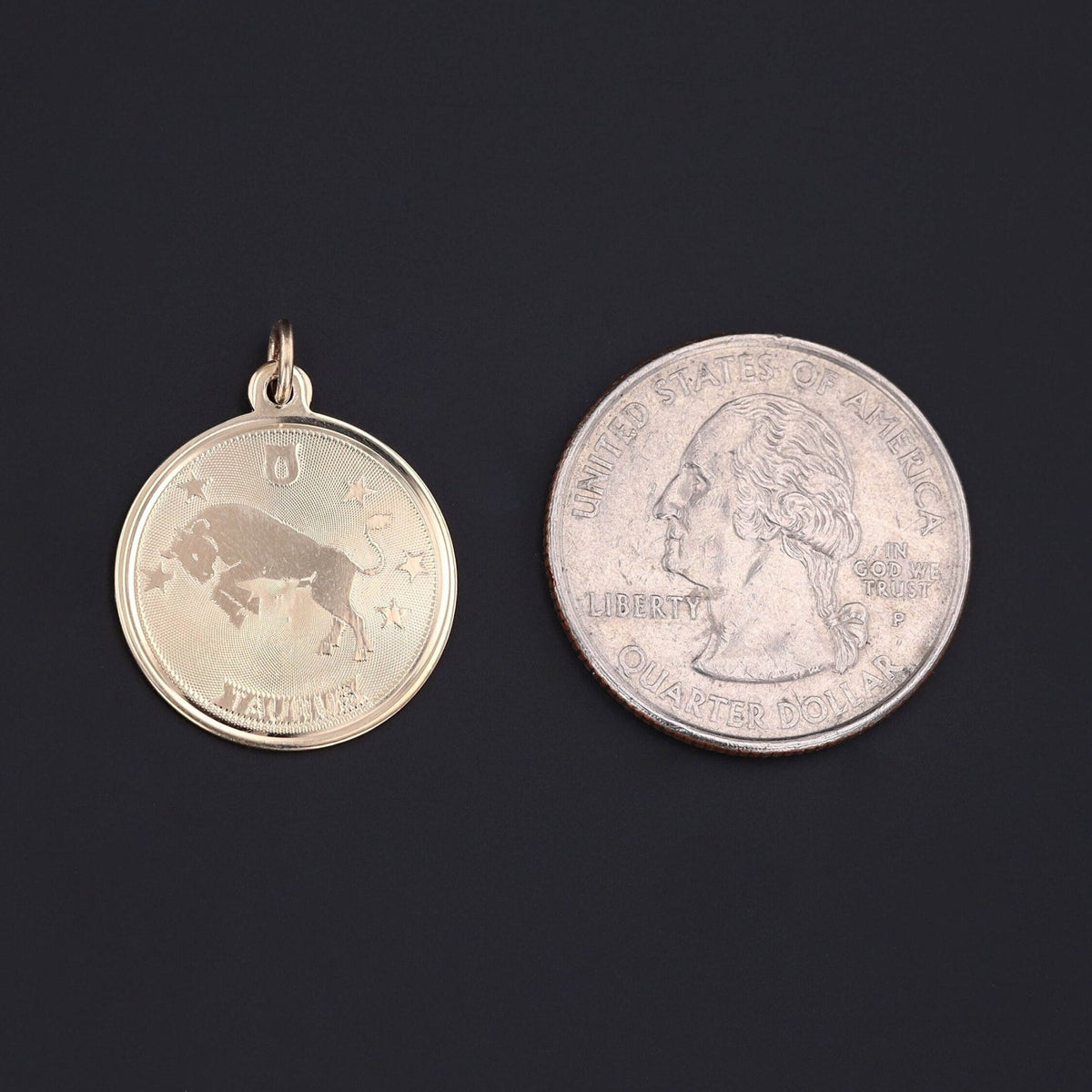 Vintage Taurus Pendant of 14k Gold - Trademark Antiques